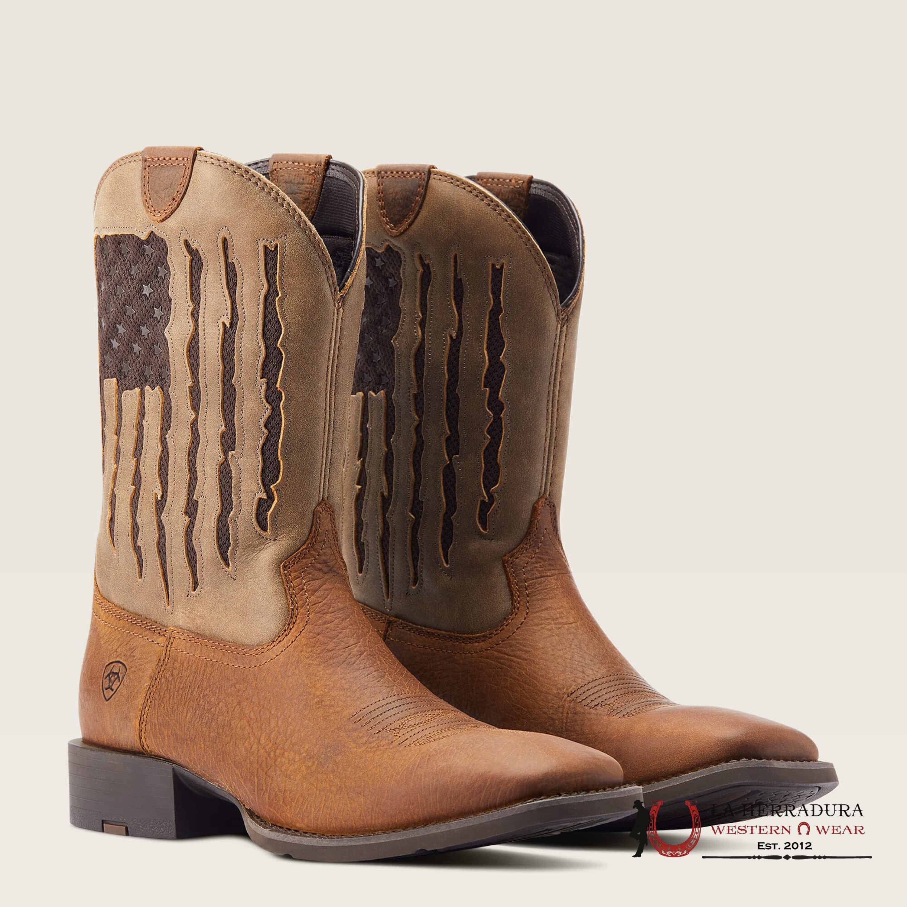 Mens Ariat Circuit Patriot Weathered Tan Botas Hombres