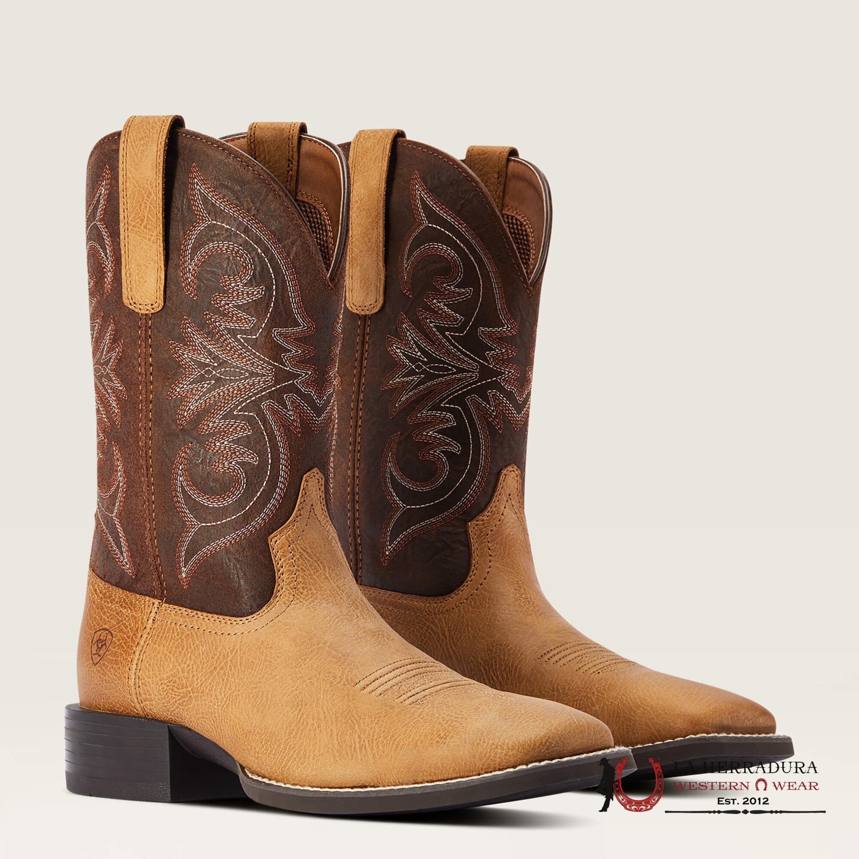 Mens Ariat Sport Pardner Matte Tan Buck/Crunch Chocolate Botas Hombres
