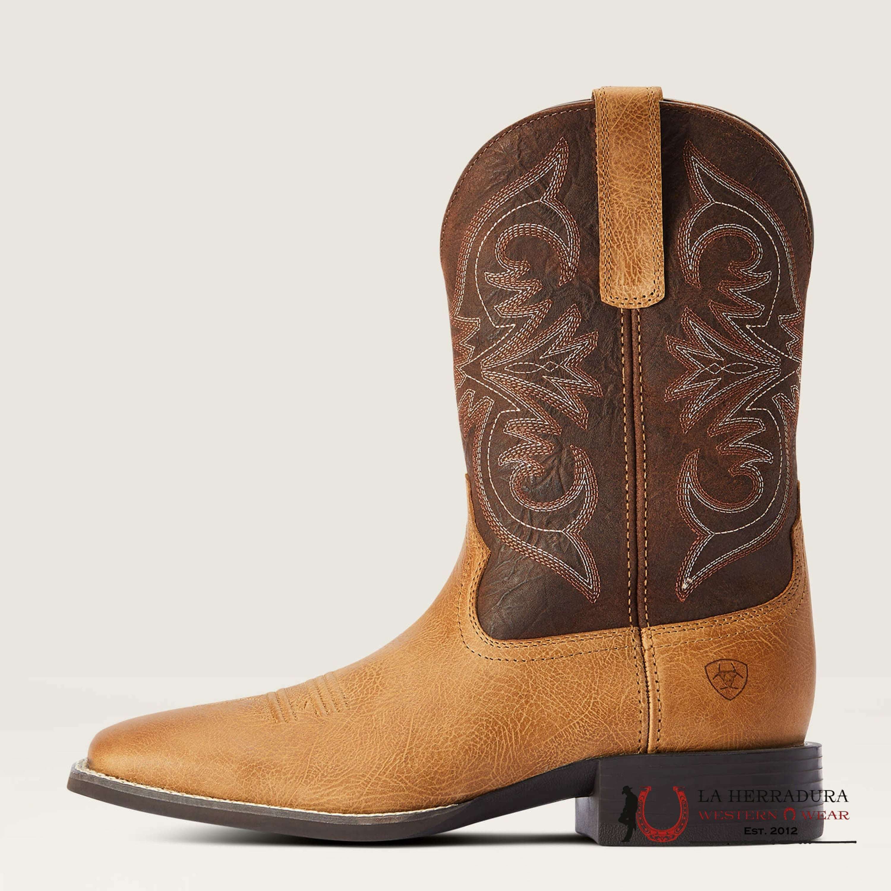 Mens Ariat Sport Pardner Matte Tan Buck/Crunch Chocolate Botas Hombres