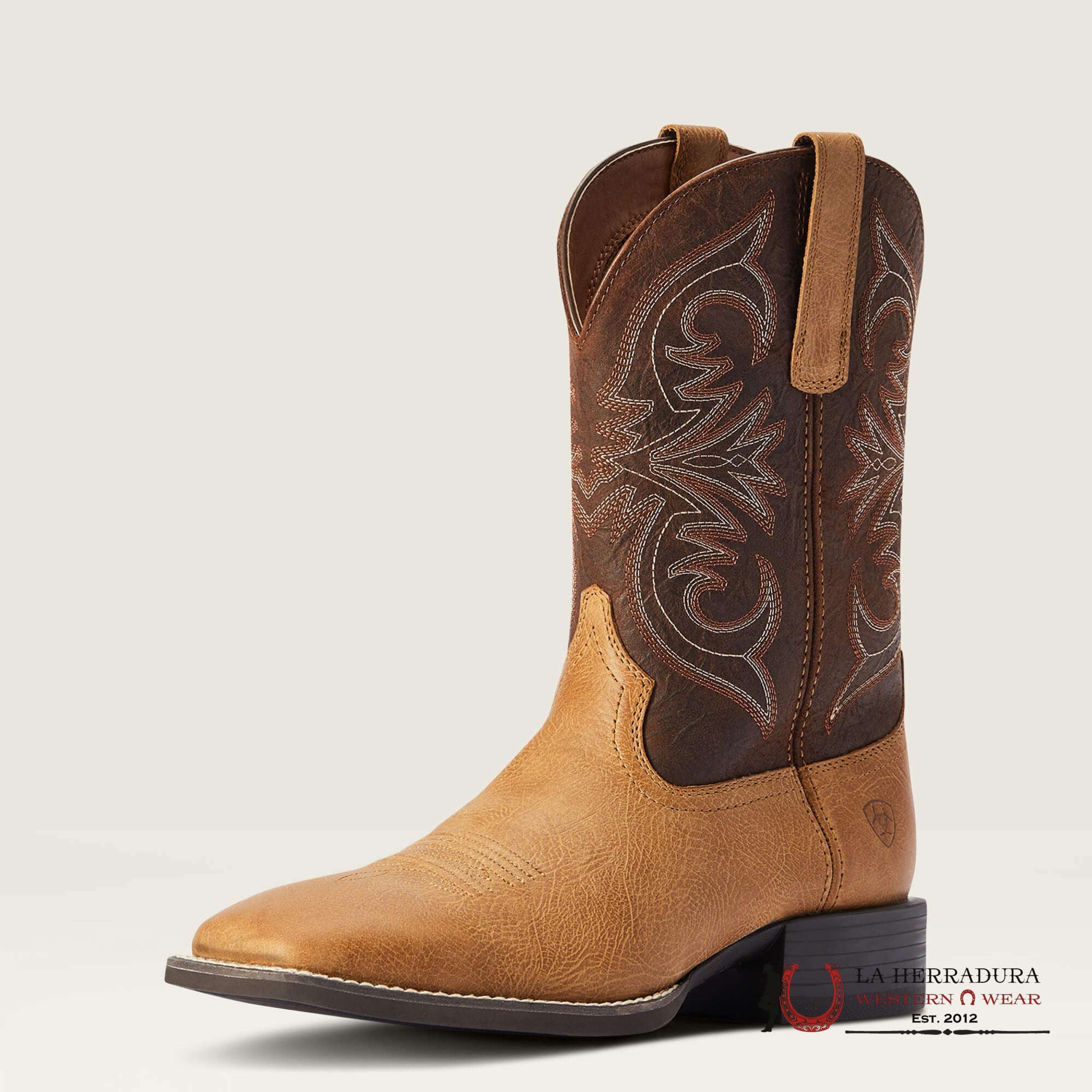 Mens Ariat Sport Pardner Matte Tan Buck/Crunch Chocolate Botas Hombres