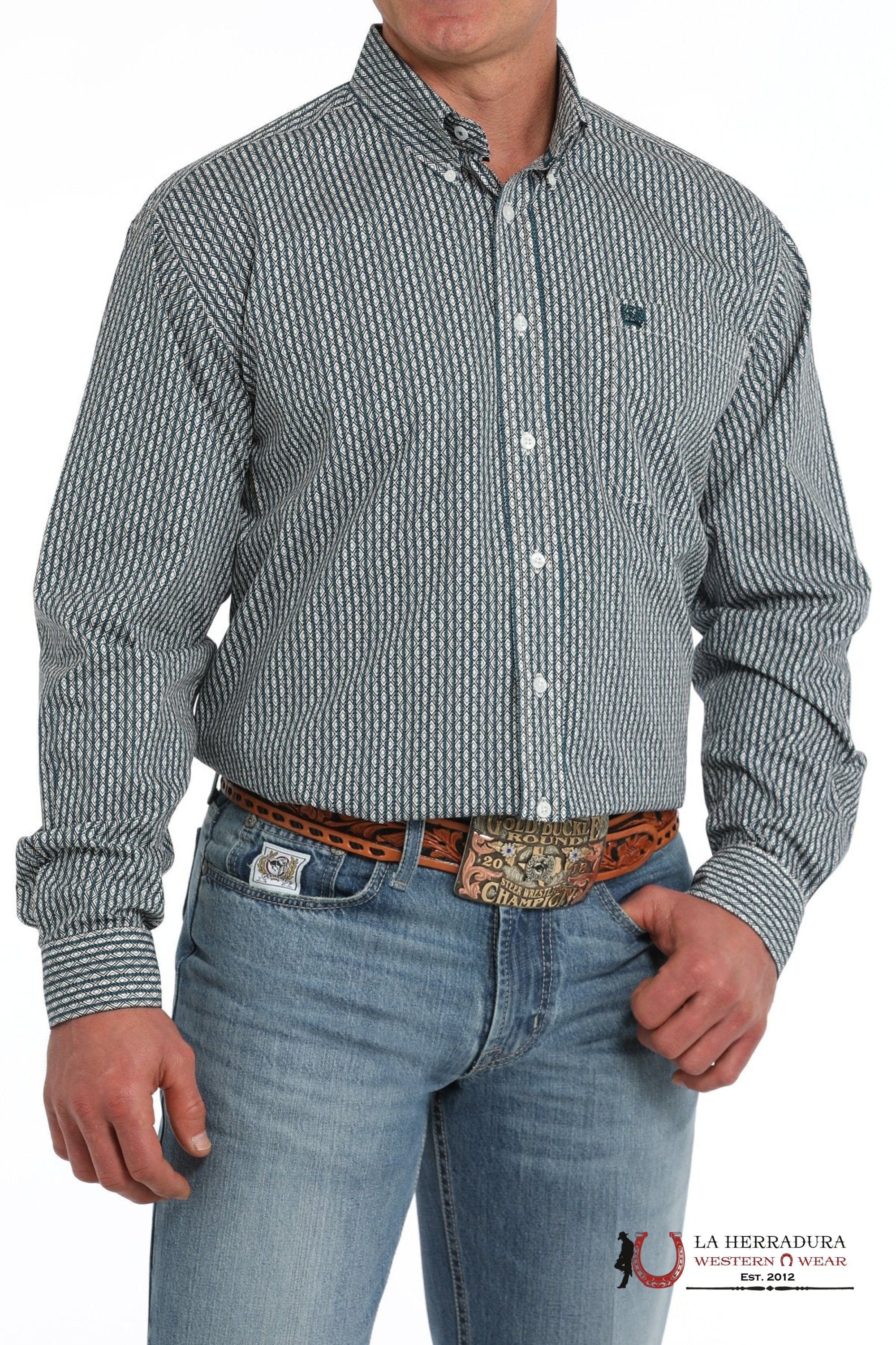MEN’S Blue Western Style Longsleeve Shirt MTW1105867 ROPA HOMBRES