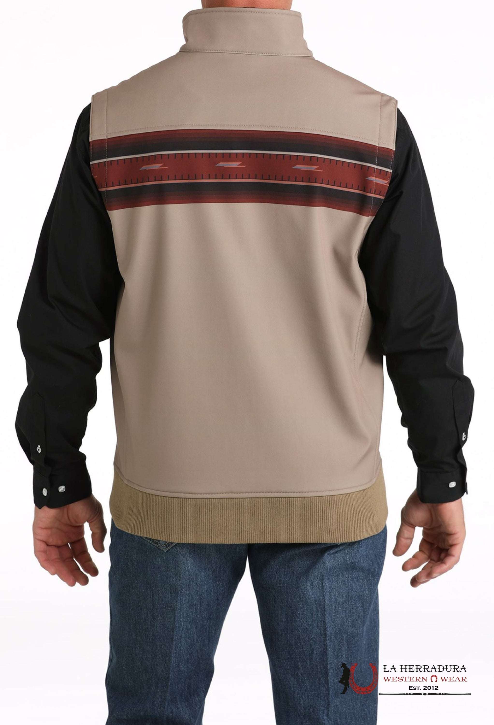 Mens Cinch Bonded Light Brown Aztec Vest Ropa Hombres