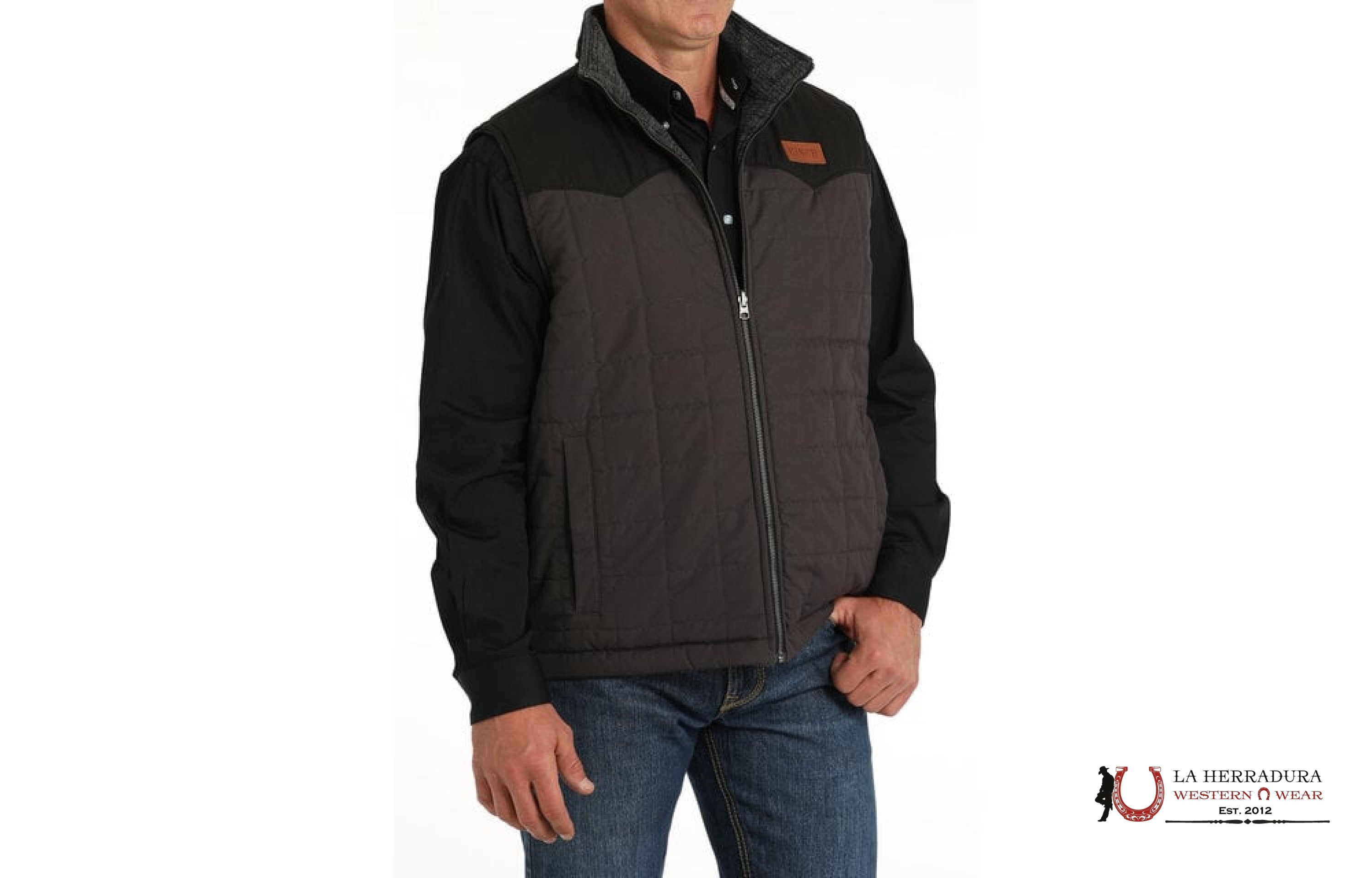 Mens Cinch Reversible Vest Charcoal And Brown Ropa Hombres
