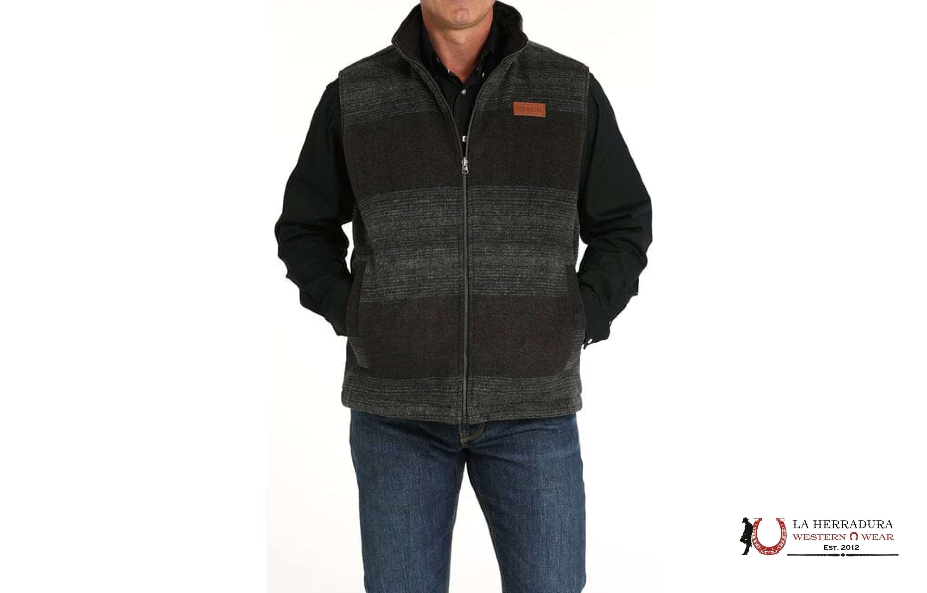 Mens Cinch Reversible Vest Charcoal And Brown Ropa Hombres