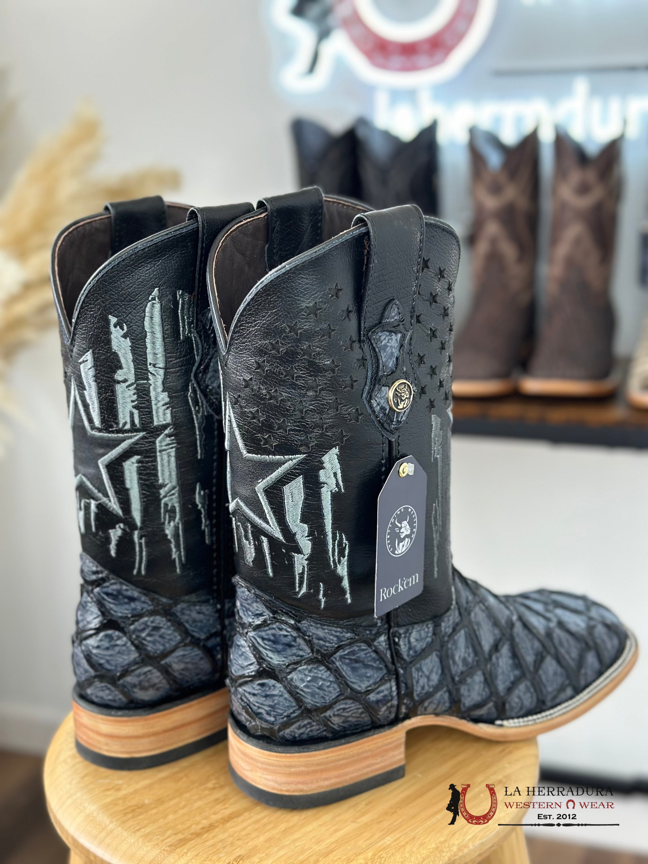 Mens Clone Fish Pirarucu Grey Blue Azulado Boot Botas Hombres