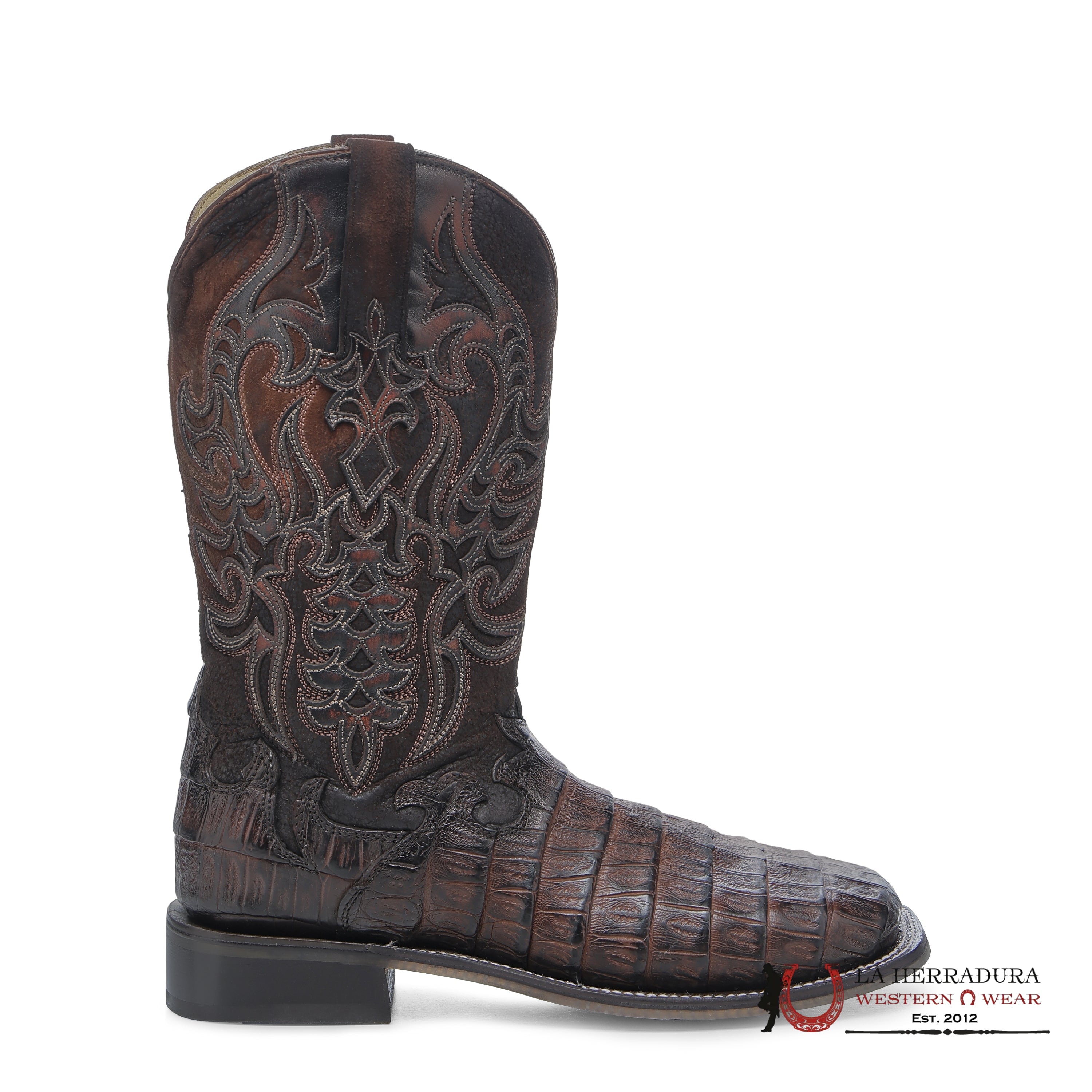 MENS CORRAL CAIMAN OVERLAY BROWN SQUARE TOE A4775 BOTAS HOMBRES
