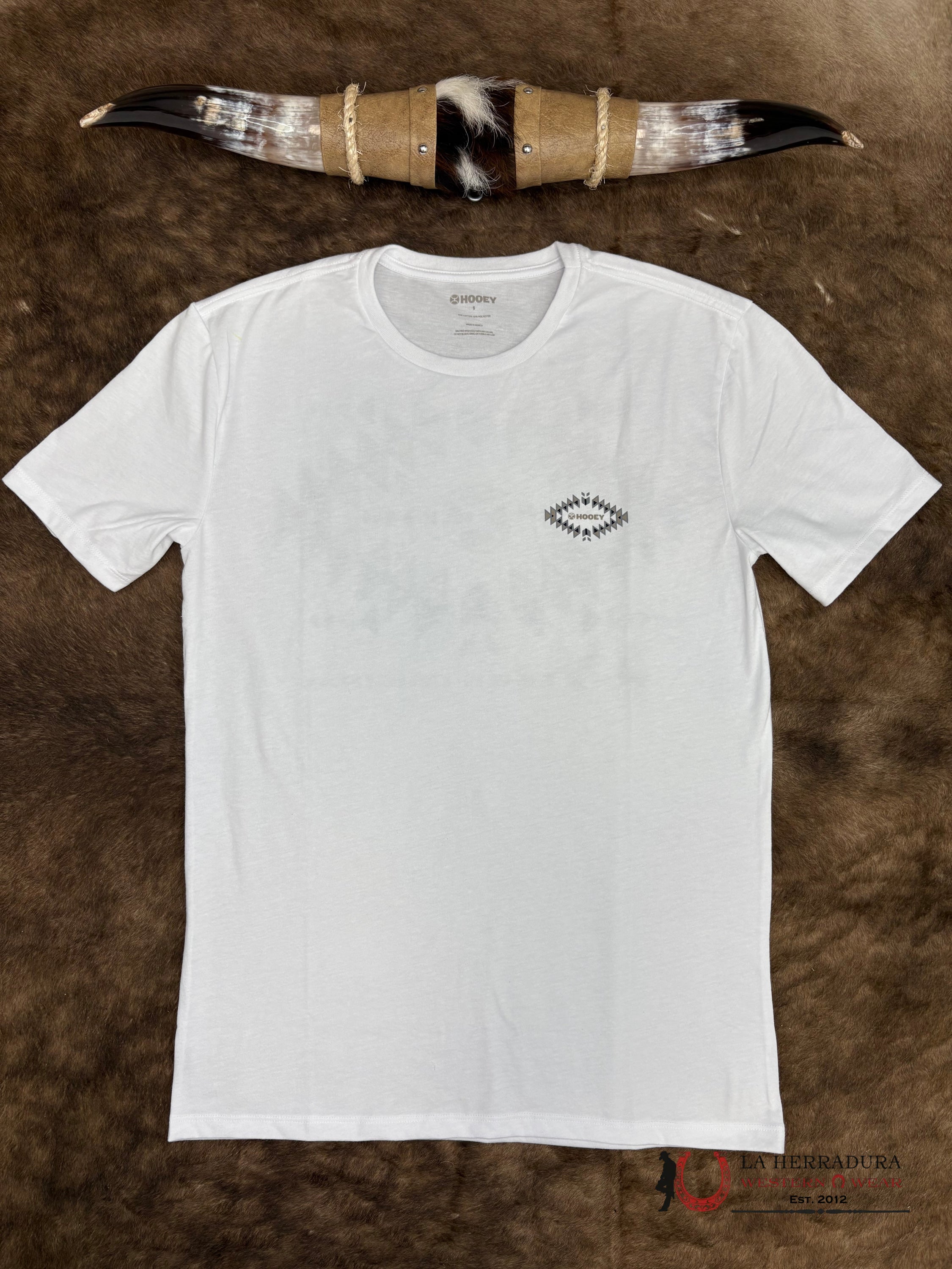 Men’s Hooey T-shirt Eldorado White Crew Black/Tan Logo ROPA HOMBRES
