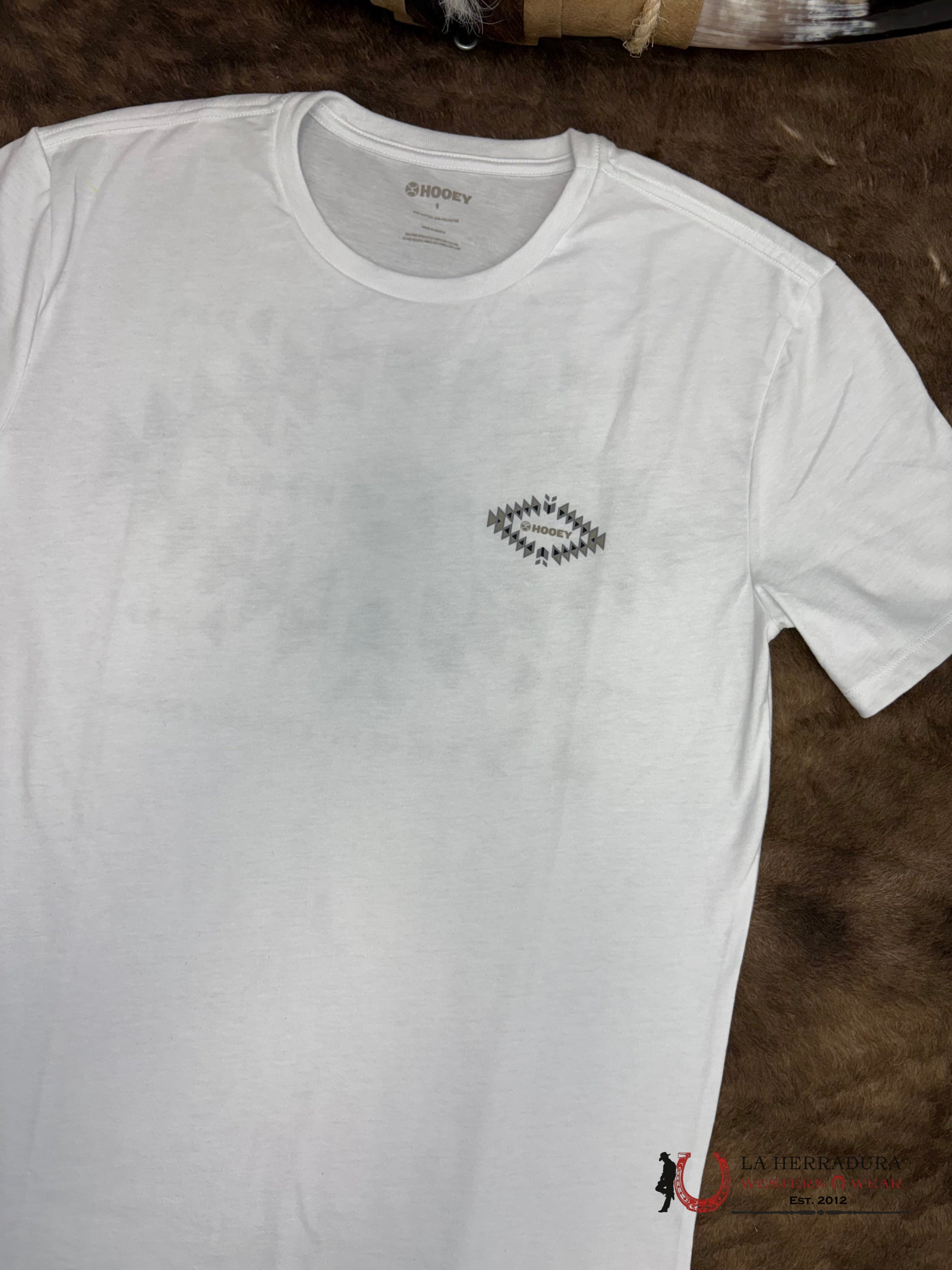 Men’s Hooey T-shirt Eldorado White Crew Black/Tan Logo ROPA HOMBRES