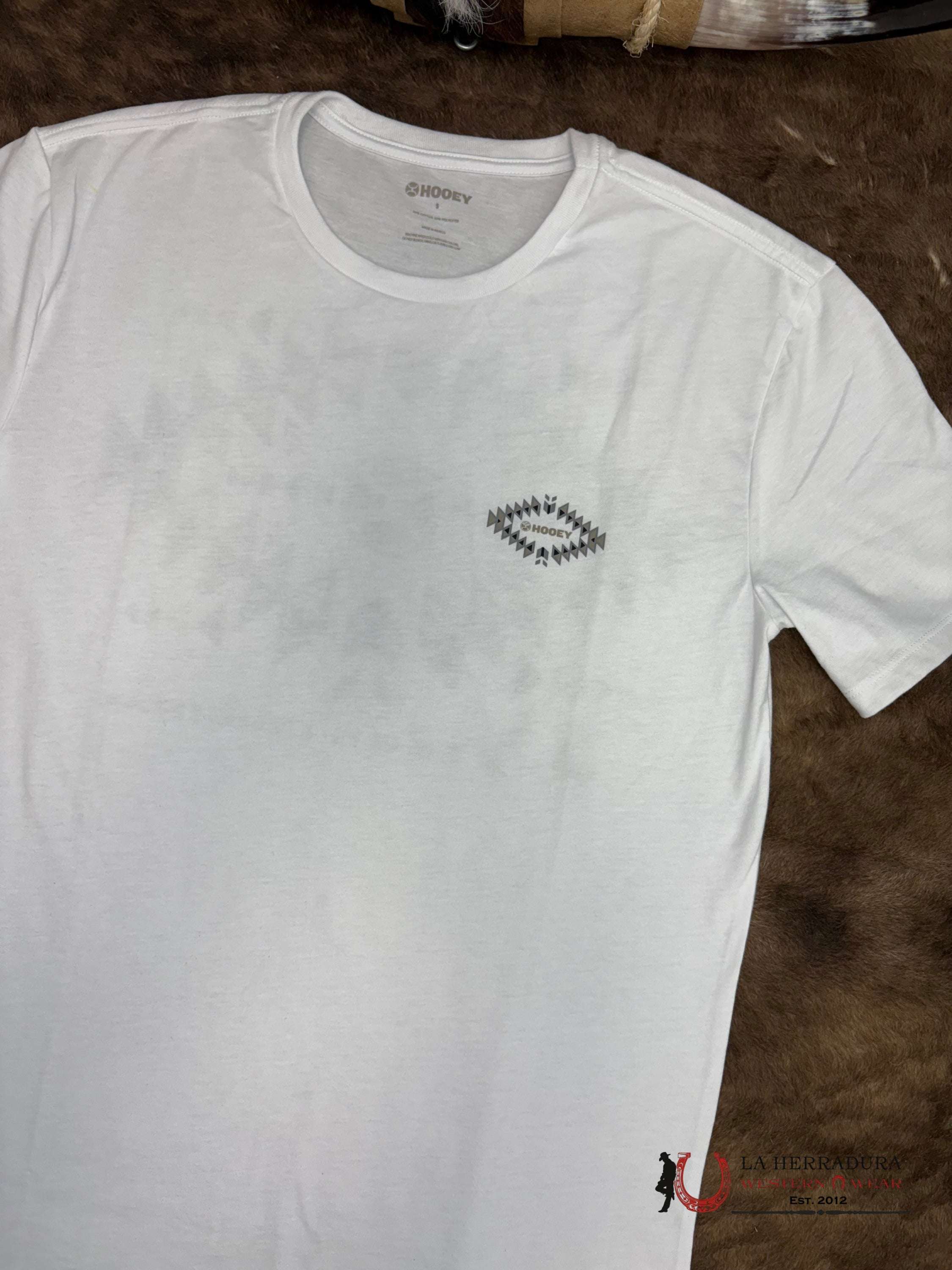 Men’s Hooey T-shirt Eldorado White Crew Black/Tan Logo ROPA HOMBRES