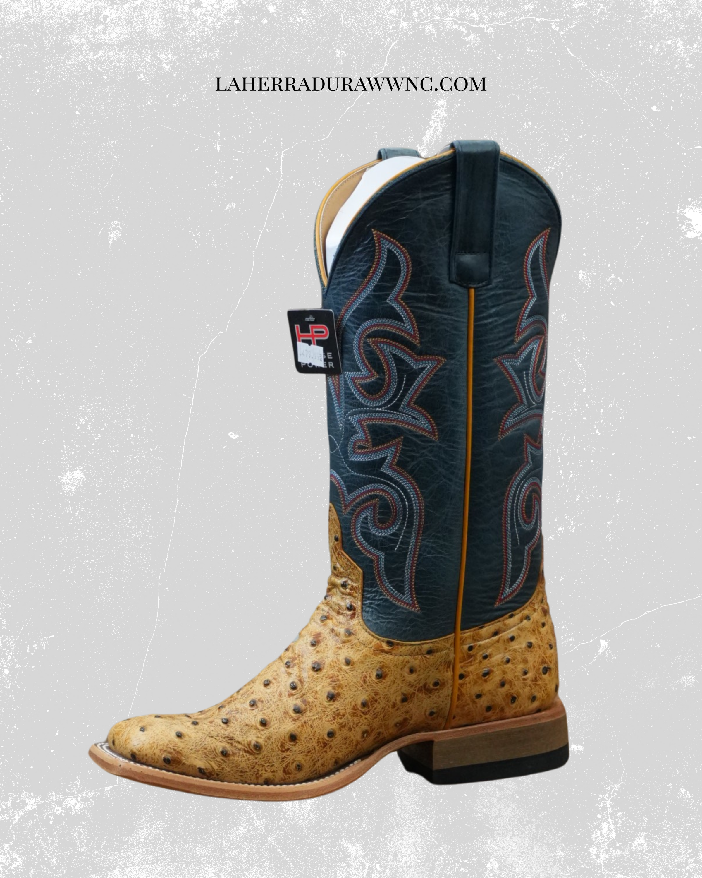 MENS HORSE POWER SADDLE RANCH OSTRICH PRINT SQUARE TOE HP8083 BOTAS HOMBRES