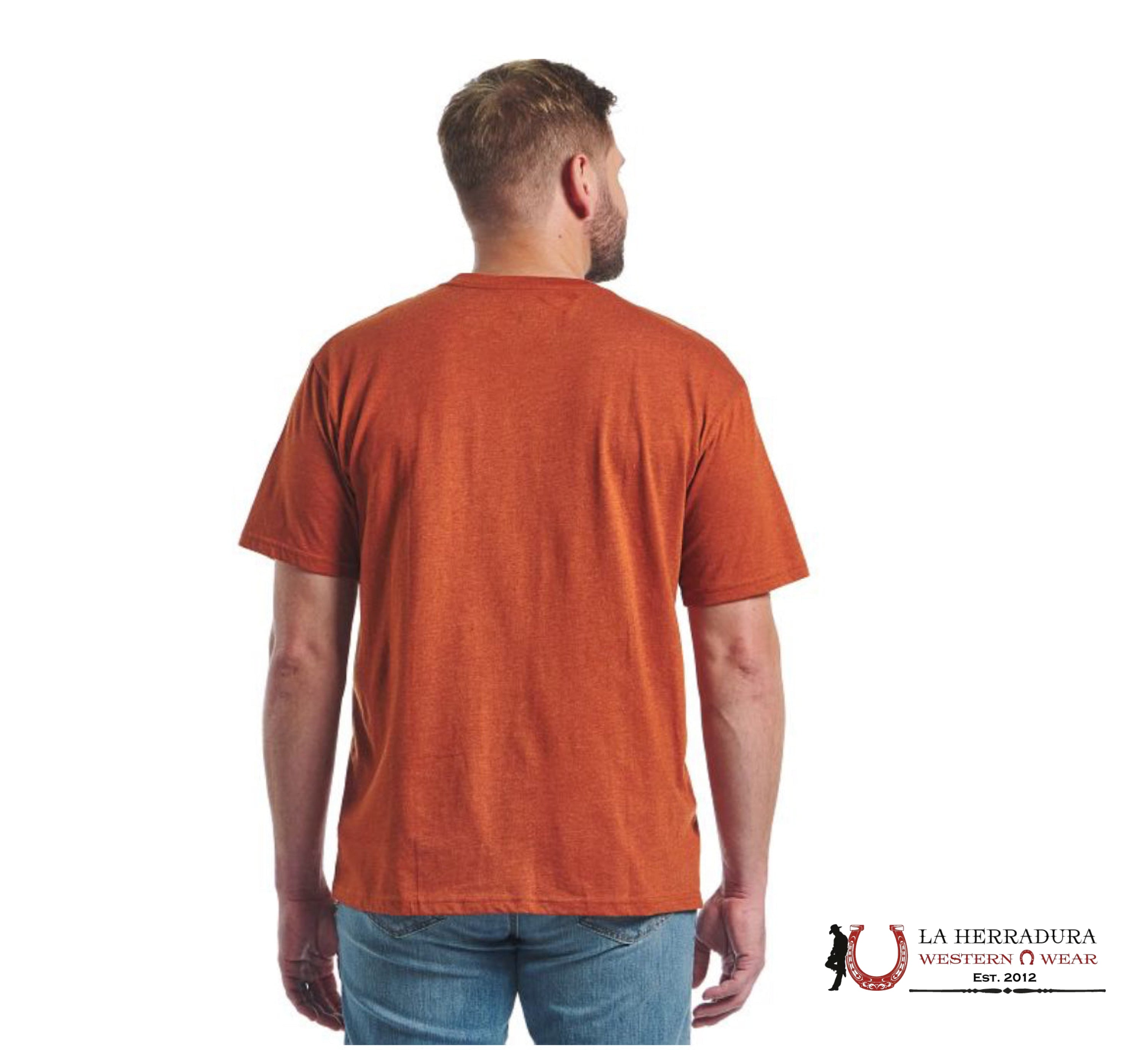 MENS JUSTIN TSHIRT - ORANGE RUST LOGO ROPA HOMBRES