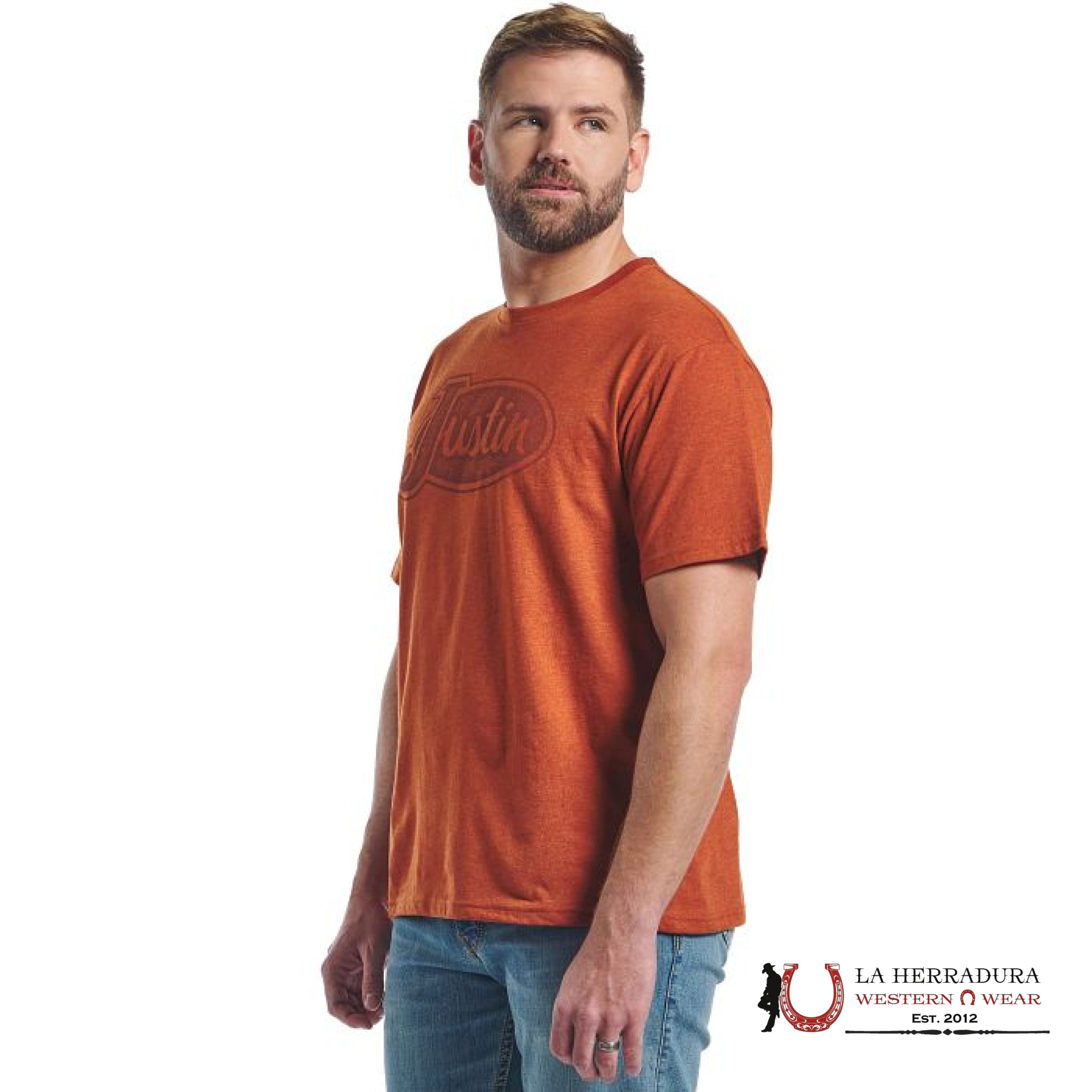 MENS JUSTIN TSHIRT - ORANGE RUST LOGO ROPA HOMBRES