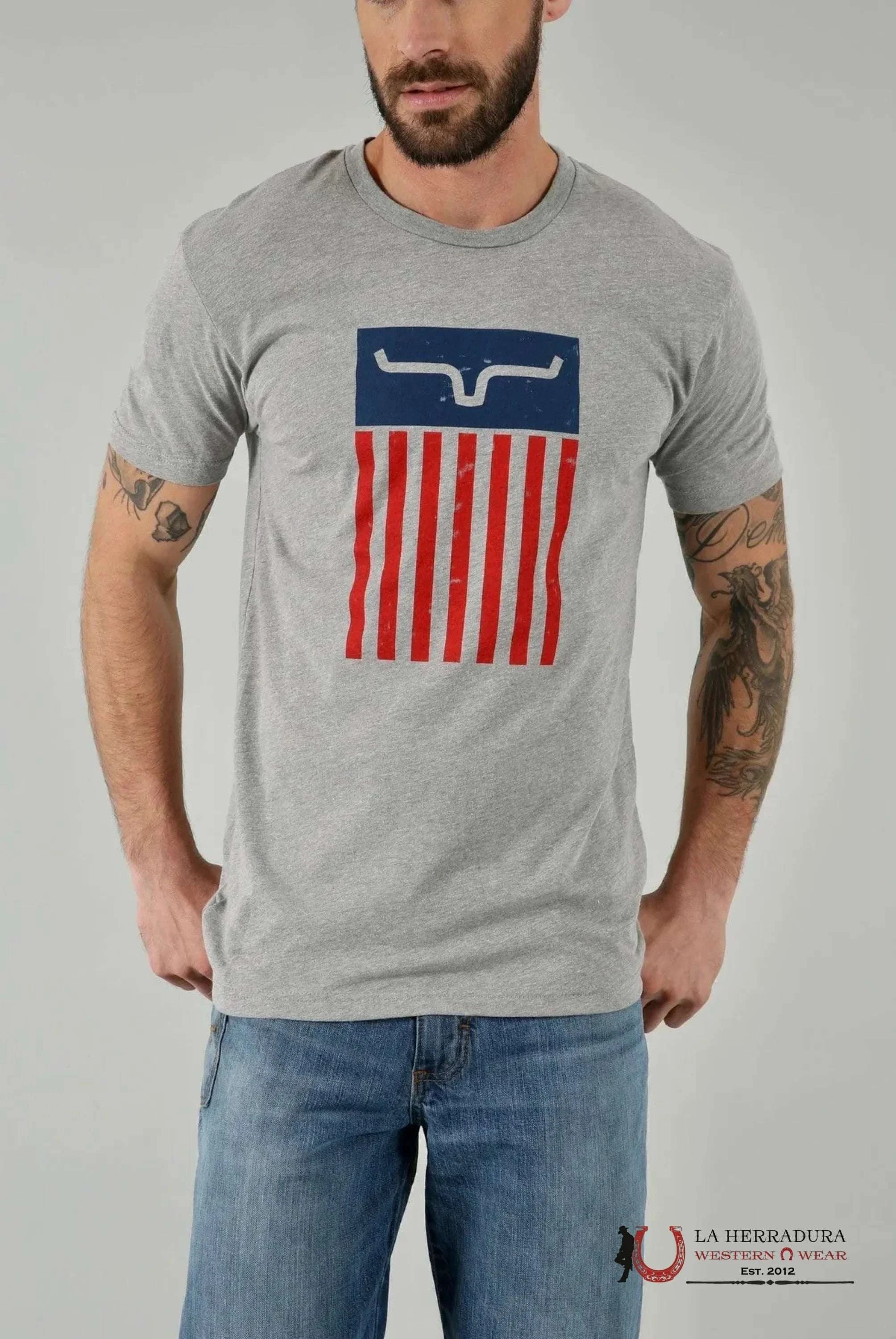 MENS KIMS RANCH -CODY TEE DK GREY HEATHER ROPA HOMBRES