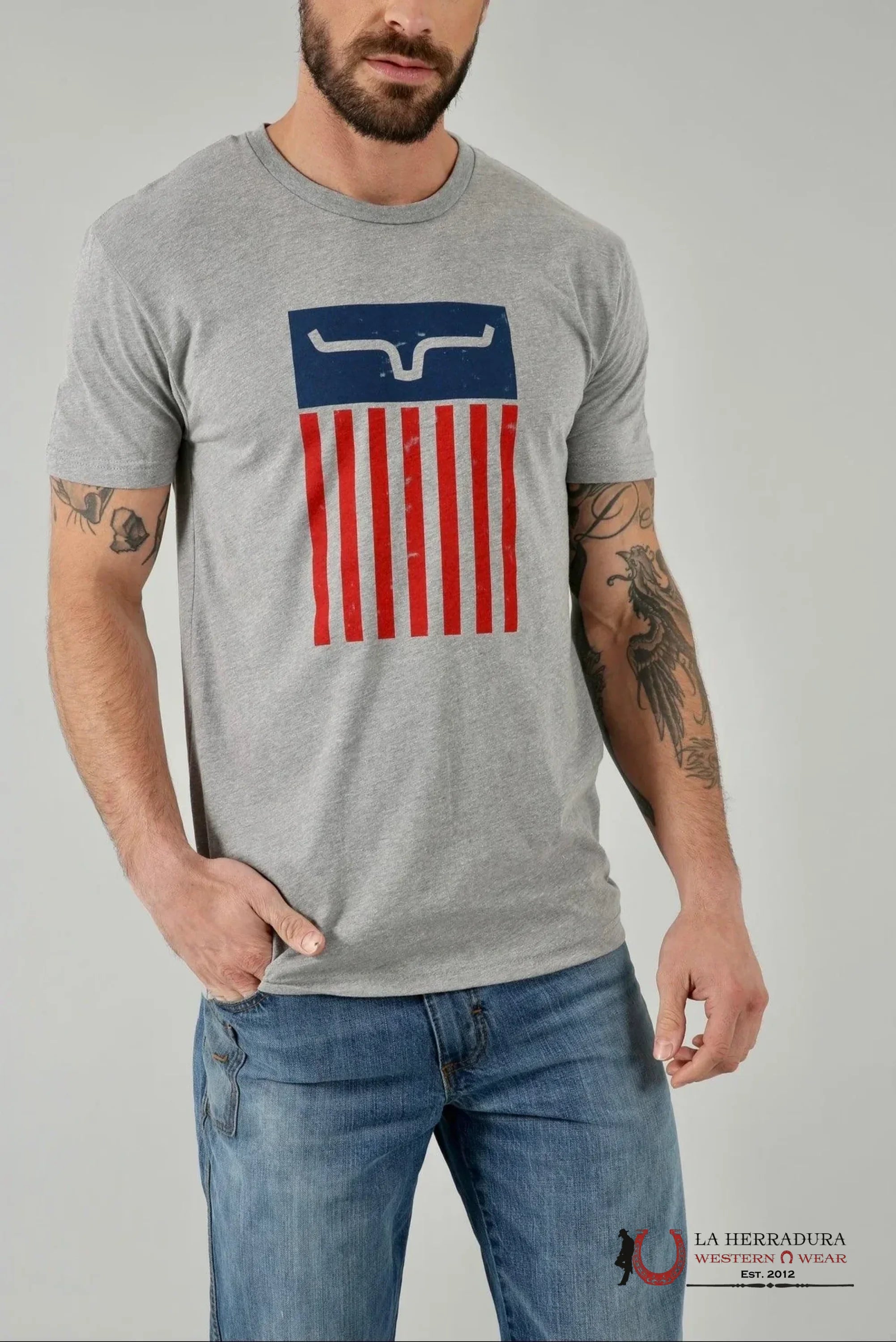 MENS KIMS RANCH -CODY TEE DK GREY HEATHER ROPA HOMBRES