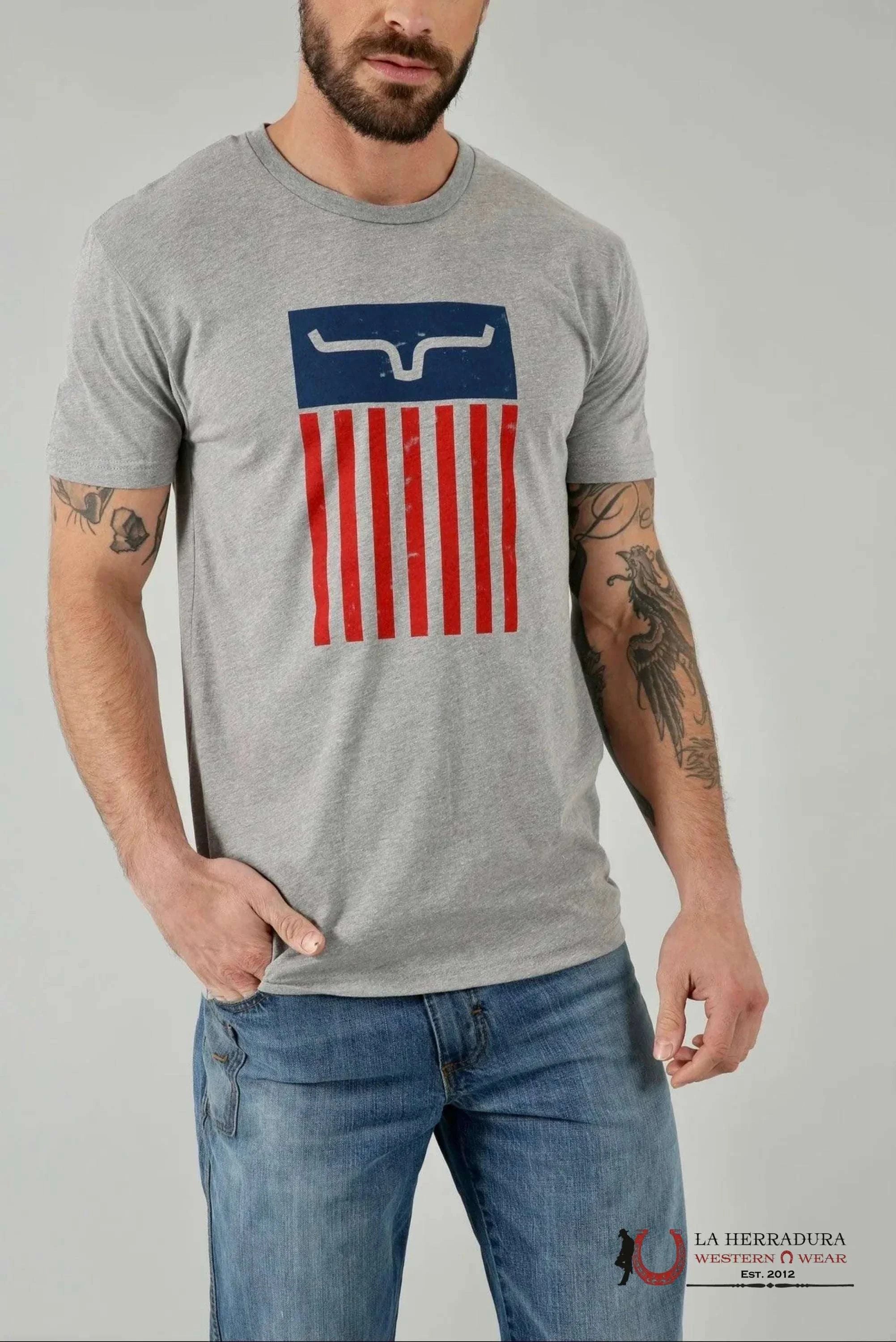 MENS KIMS RANCH -CODY TEE DK GREY HEATHER ROPA HOMBRES