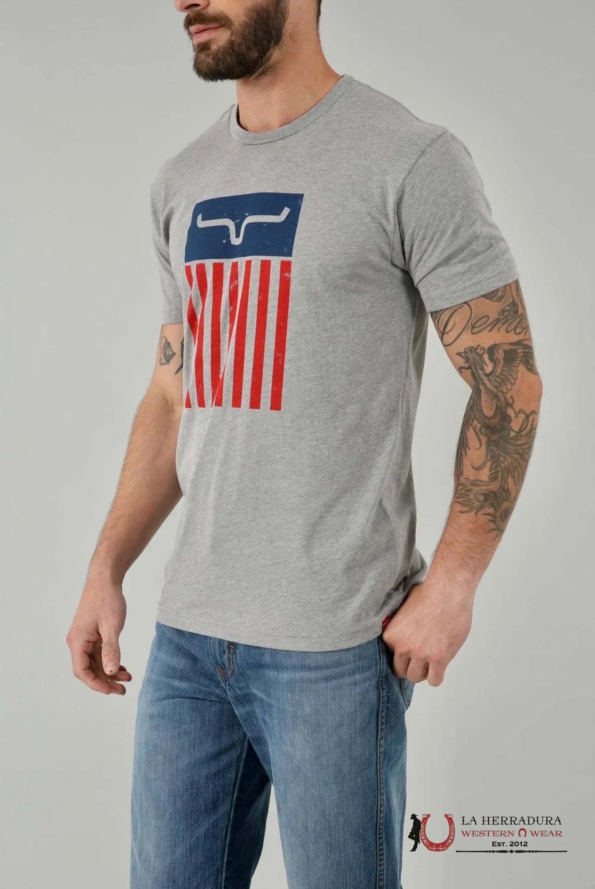 MENS KIMS RANCH -CODY TEE DK GREY HEATHER ROPA HOMBRES