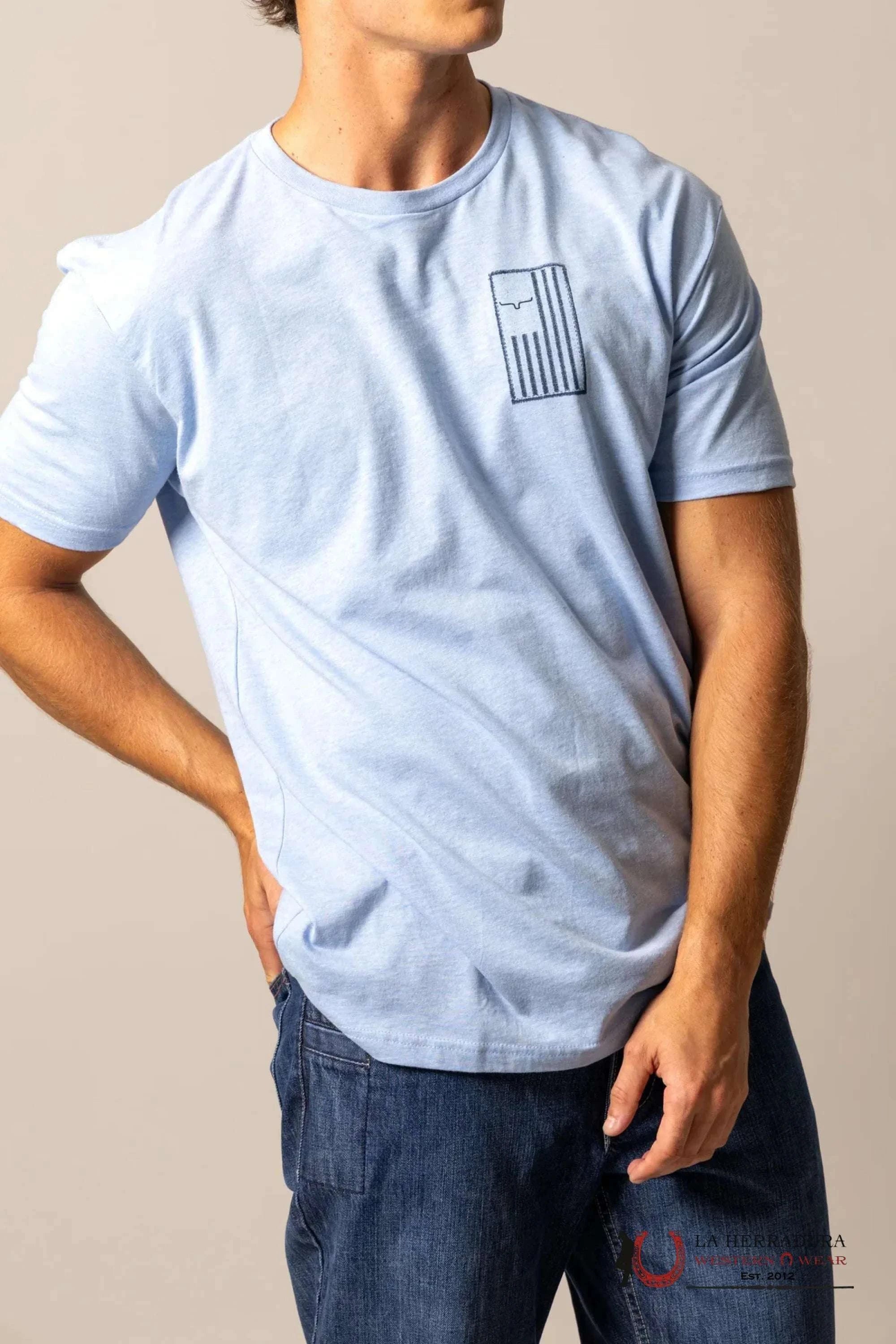 MENS KIMS RANCH - PATCHED HEATHER COLUMBIA BLUE ROPA HOMBRES