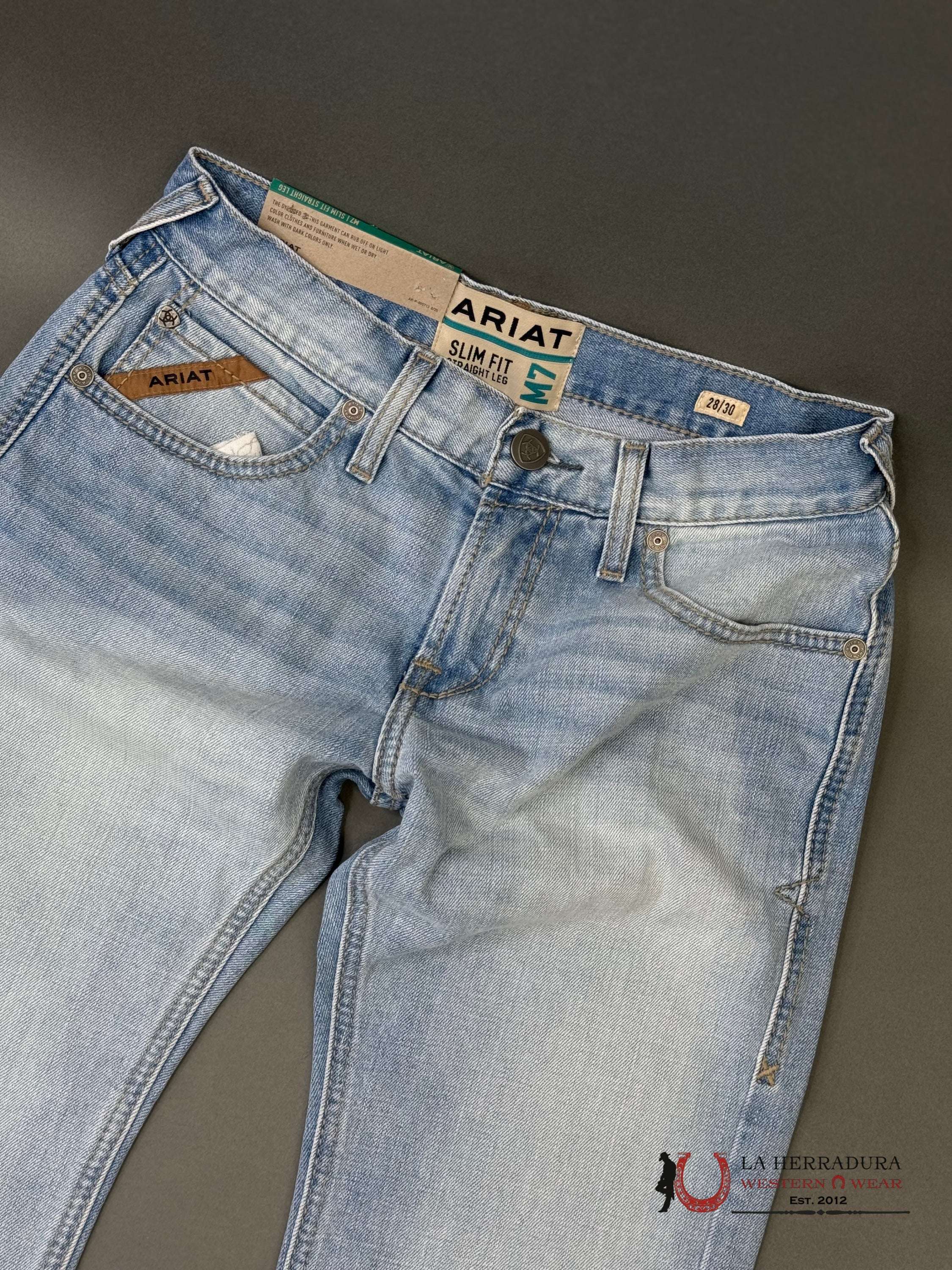 MENS M7 ARIAT WASH LELAND SLIM BOOT CUT JEANS 1402 ARIAT JEANS