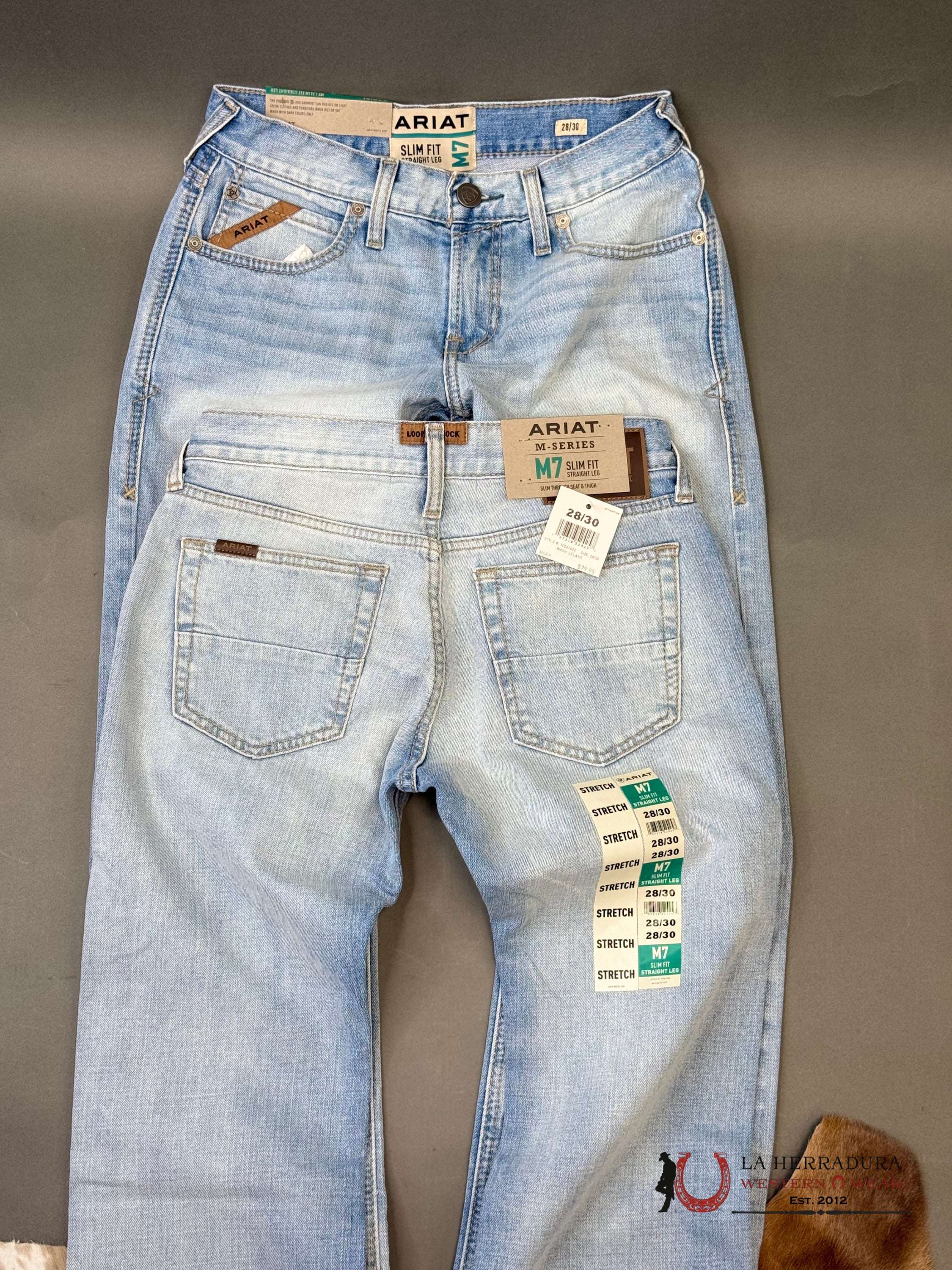 MENS M7 ARIAT WASH LELAND SLIM BOOT CUT JEANS 1402 ARIAT JEANS