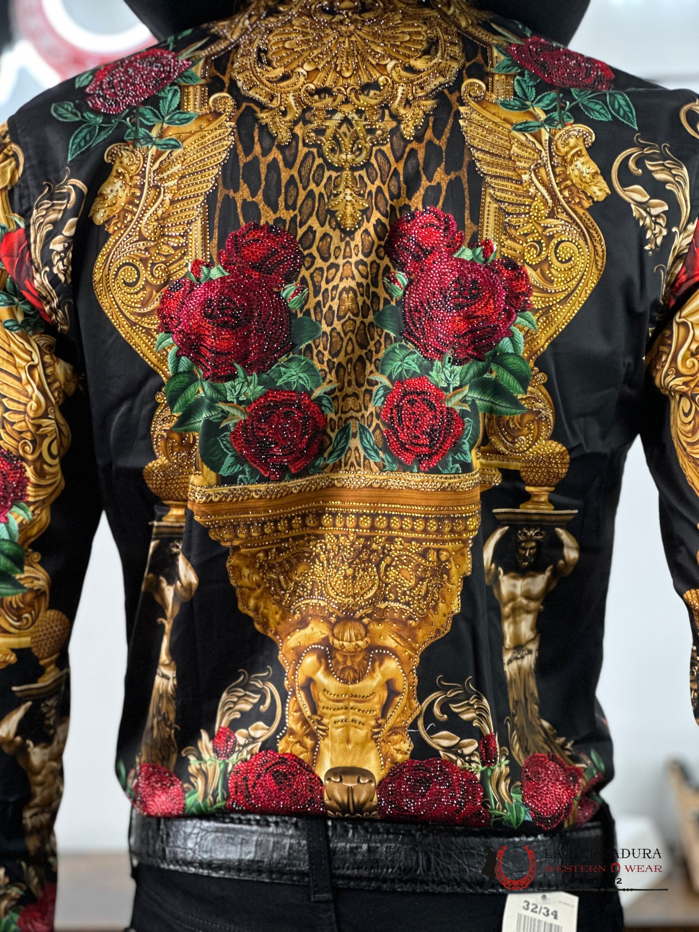 Barabas Pedrería Black Gold Rosas 418 Ropa Hombres