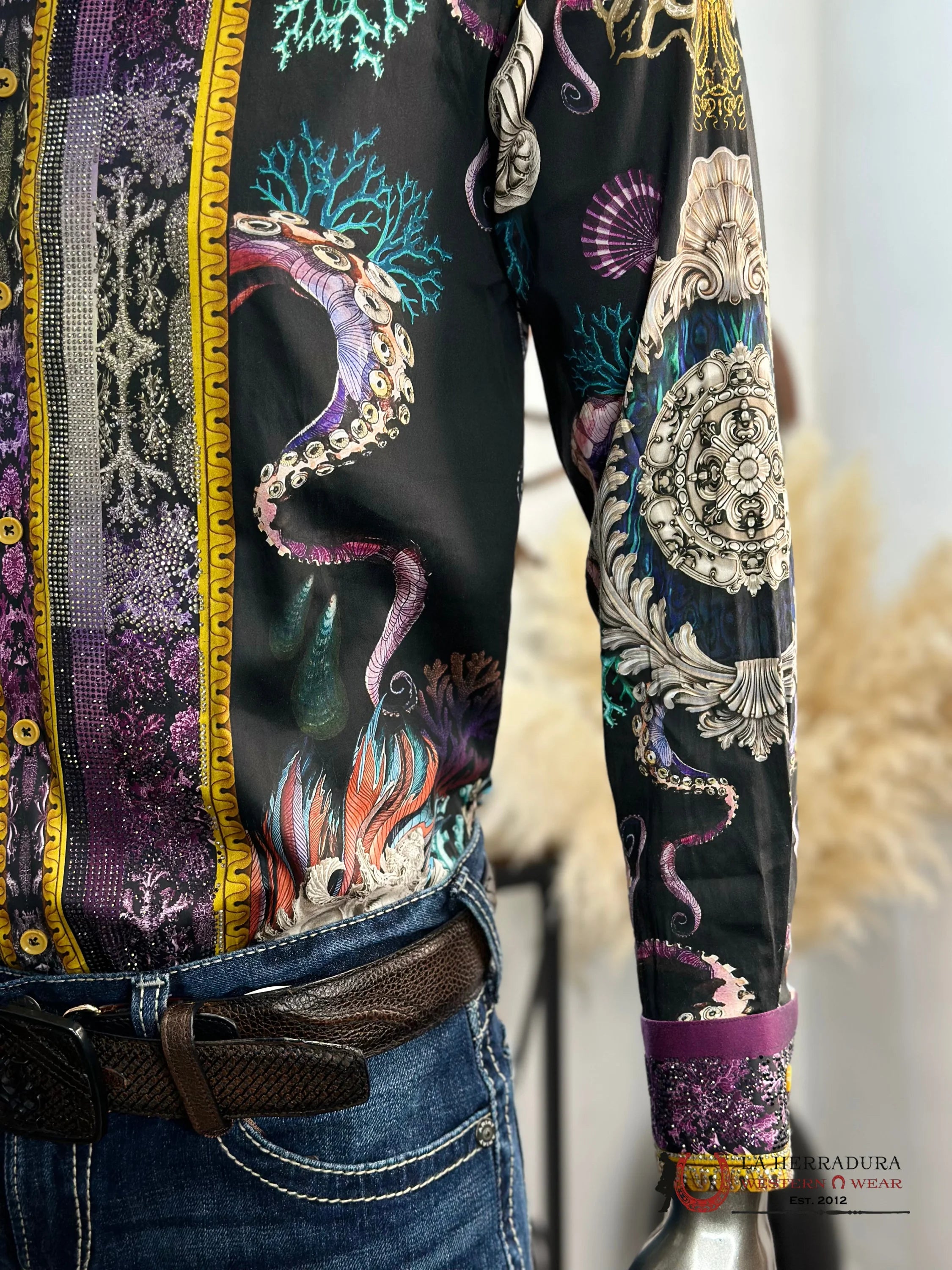 Barabas Pedrería Black 417 Long Sleeve Shirt Ropa Hombres