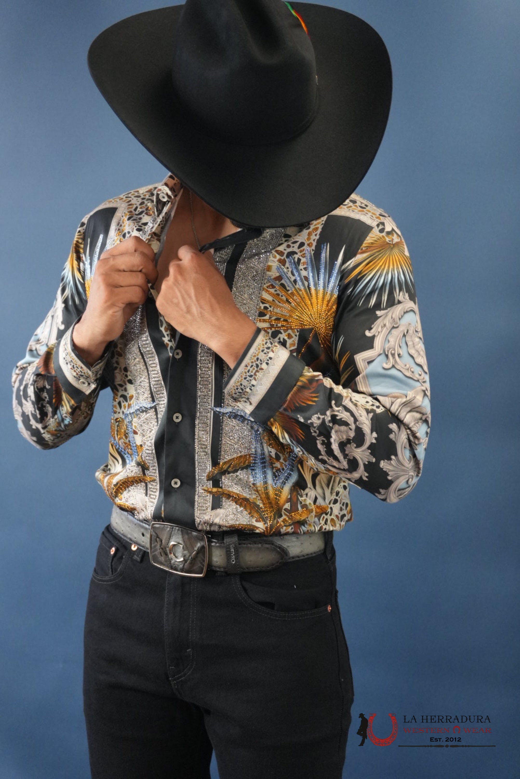 MENS PEDRERIA BLACK WITH YELLOW LONG SLEEVE SHIRT PR437 ROPA HOMBRES