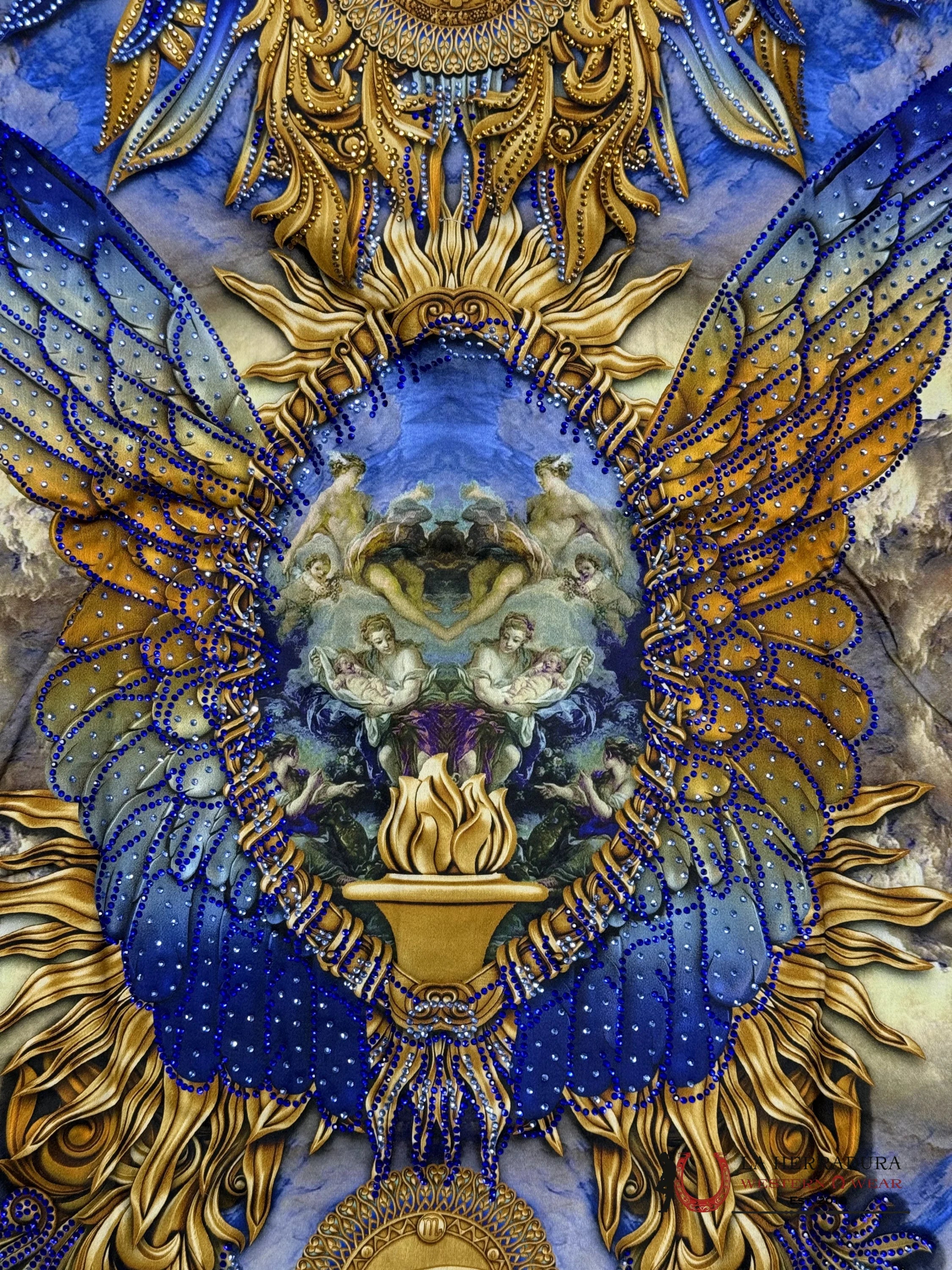 Barabas Pedrería Blu-Blue 411 Long Sleeve Shirt Ropa Hombres