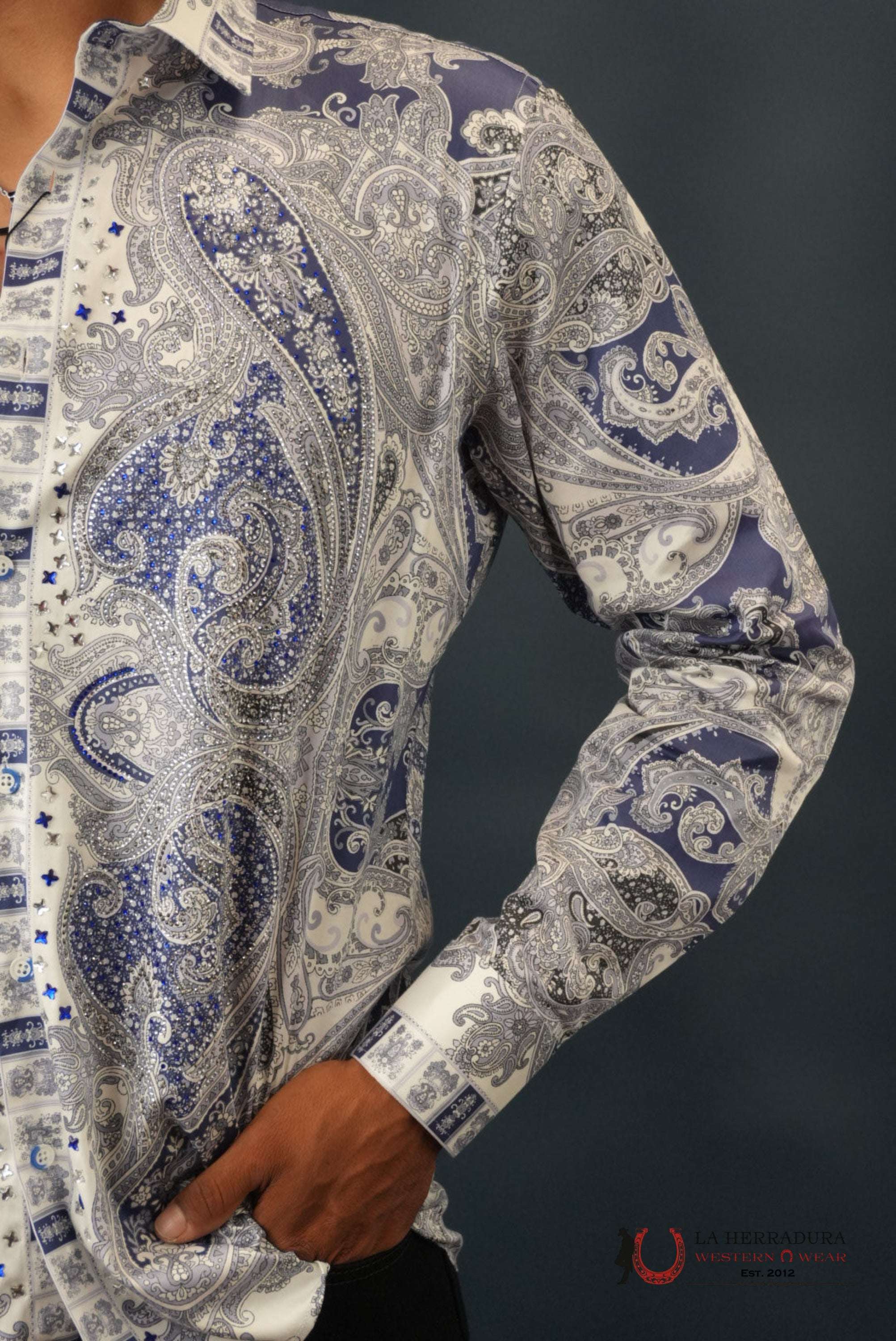 MENS PEDRERIA BLUE MARMOL PR10 LONG SLEEVE SHIRT ROPA HOMBRES