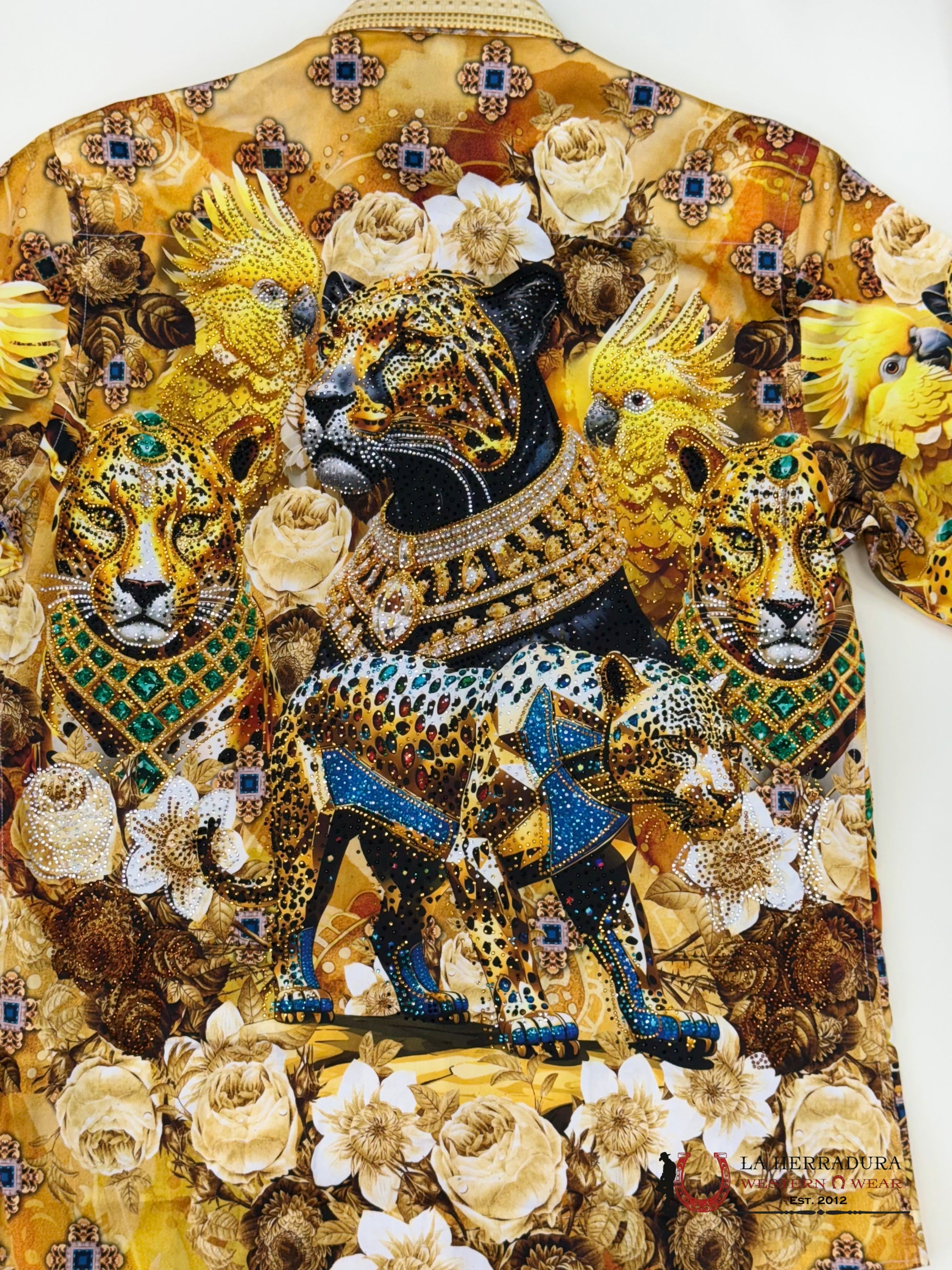 MENS PEDRERIA CREAM LEOPARDO PR09 LONG SLEEVE SHIRT ROPA HOMBRES