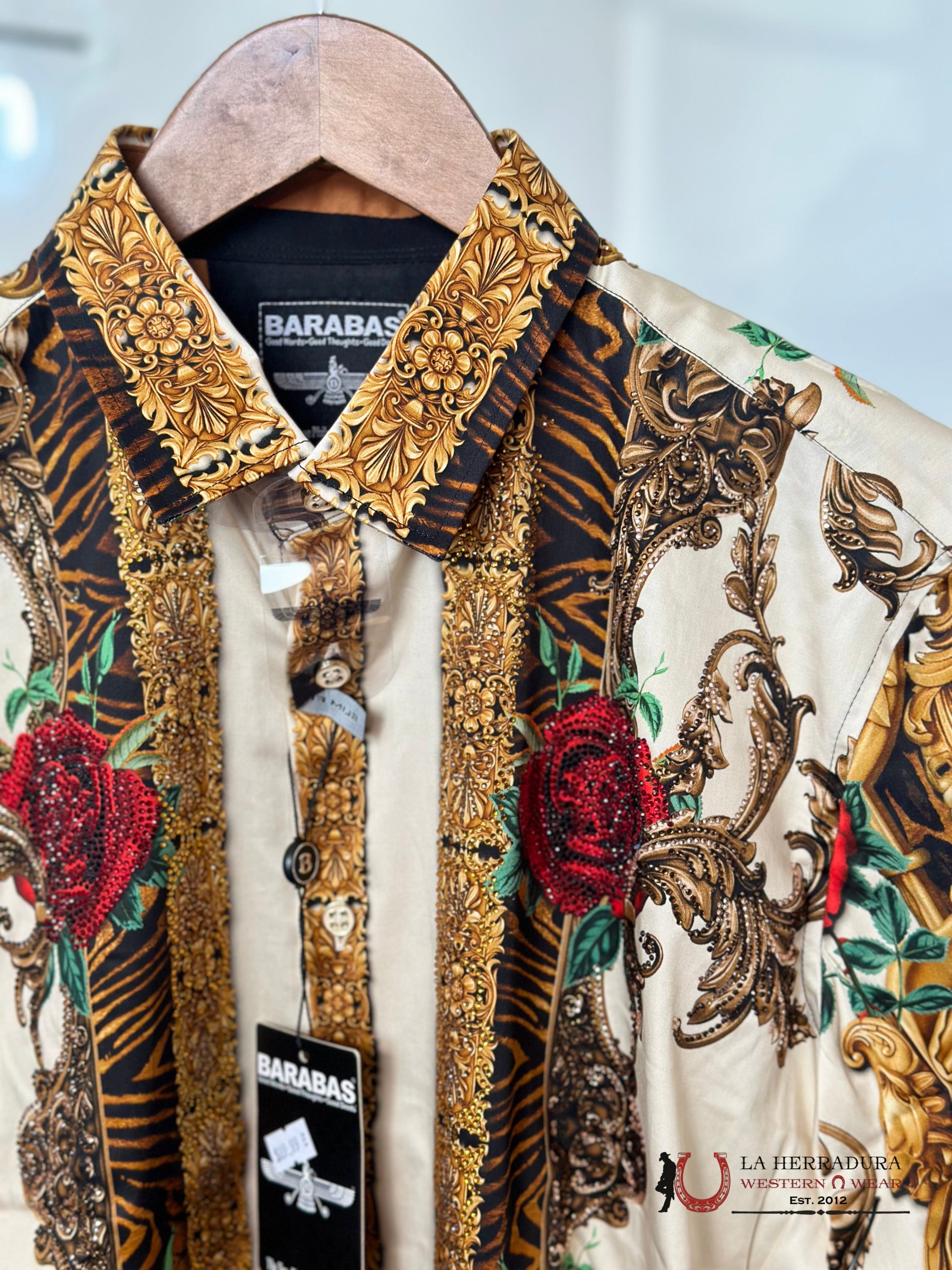 Barabas Pedrería Cream Rosas 418 Ropa Hombres