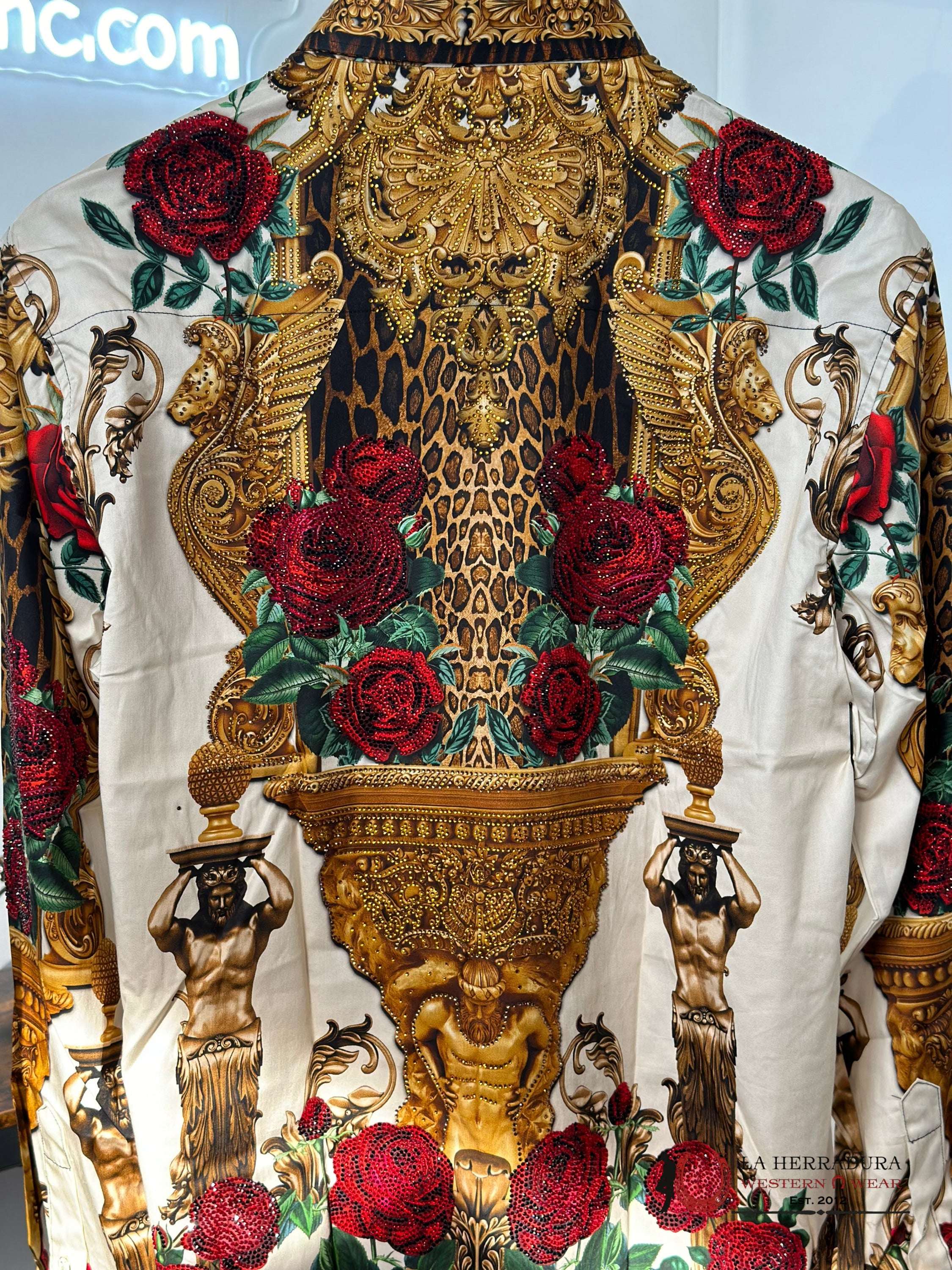 Barabas Pedrería Cream Rosas 418 Ropa Hombres