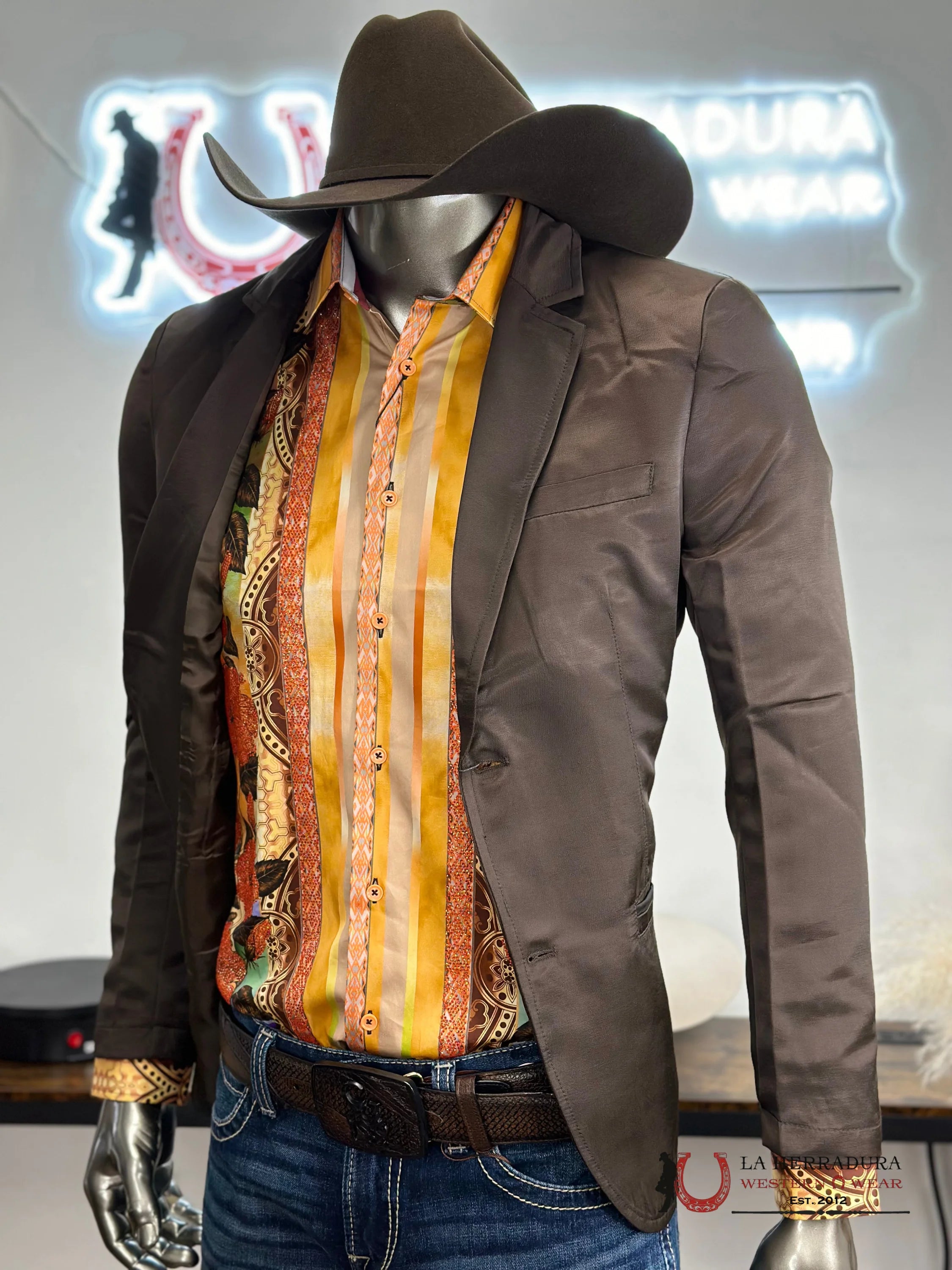 Barabas Pedrería Org-Orange 412 Long Sleeve Shirt Ropa Hombres