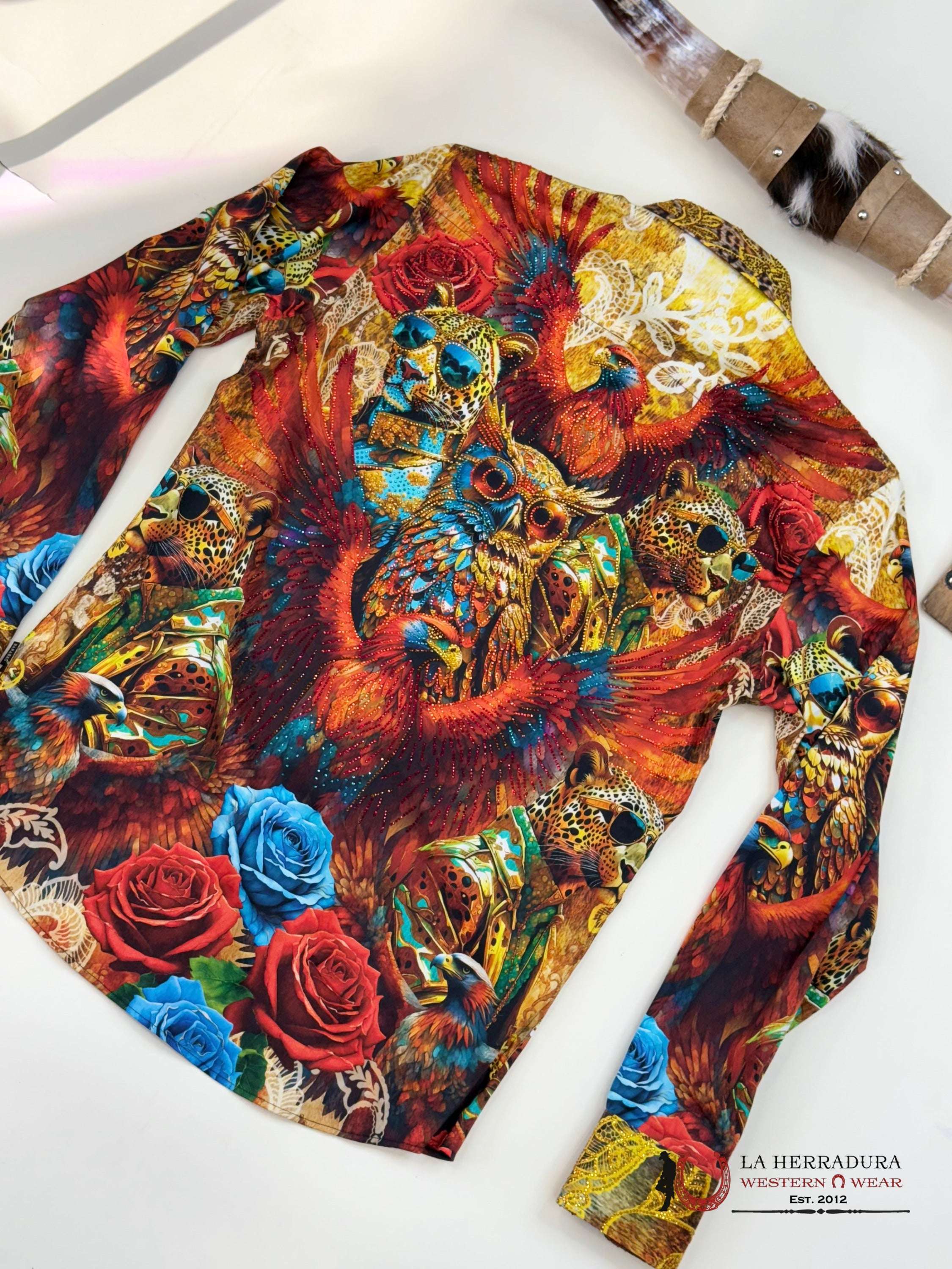 MENS PEDRERIA OWL RED PR06 BLUE LONG SLEEVE SHIRT ROPA HOMBRES