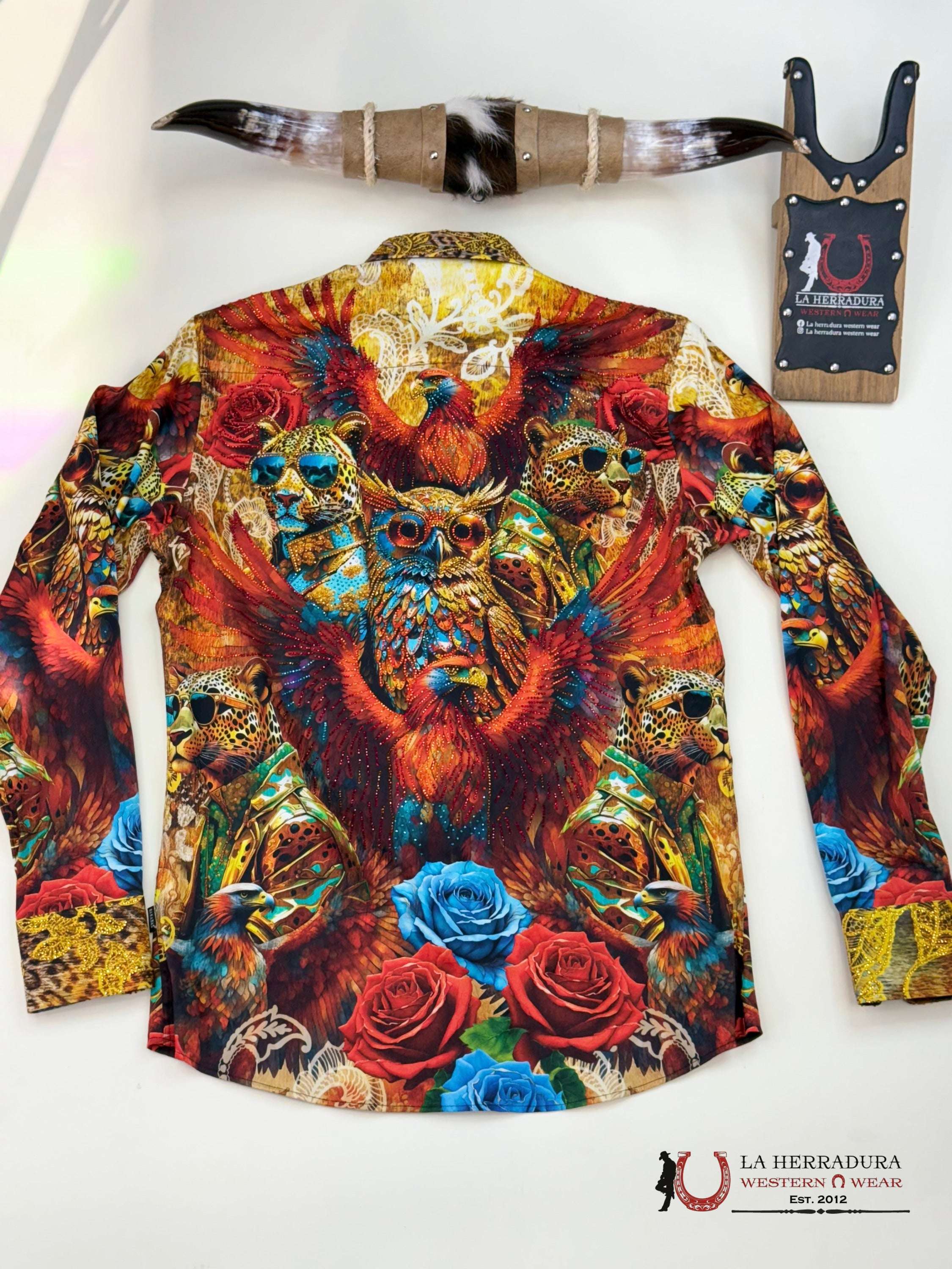 MENS PEDRERIA OWL RED PR06 BLUE LONG SLEEVE SHIRT ROPA HOMBRES