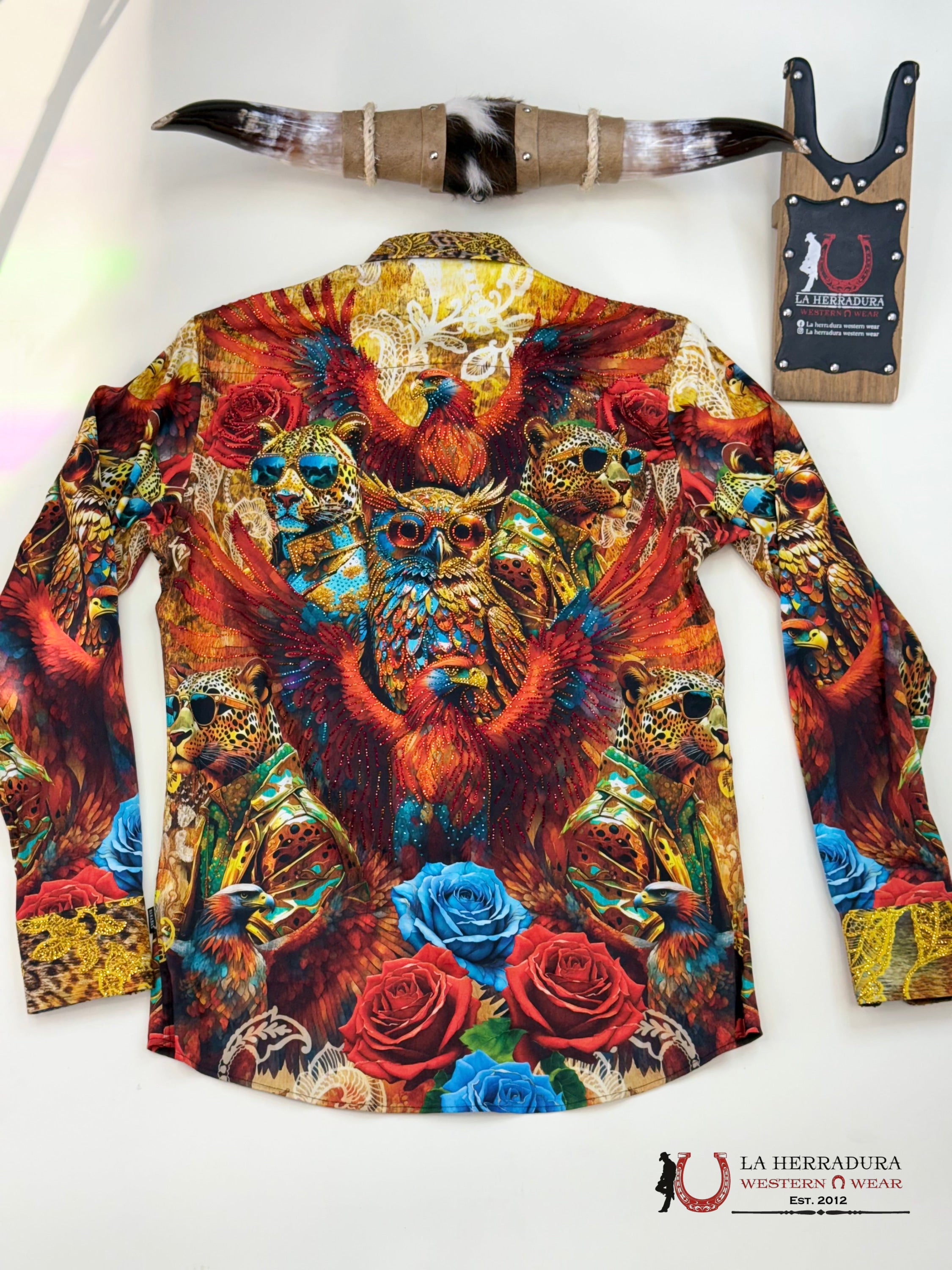 MENS PEDRERIA OWL RED PR06 BLUE LONG SLEEVE SHIRT ROPA HOMBRES