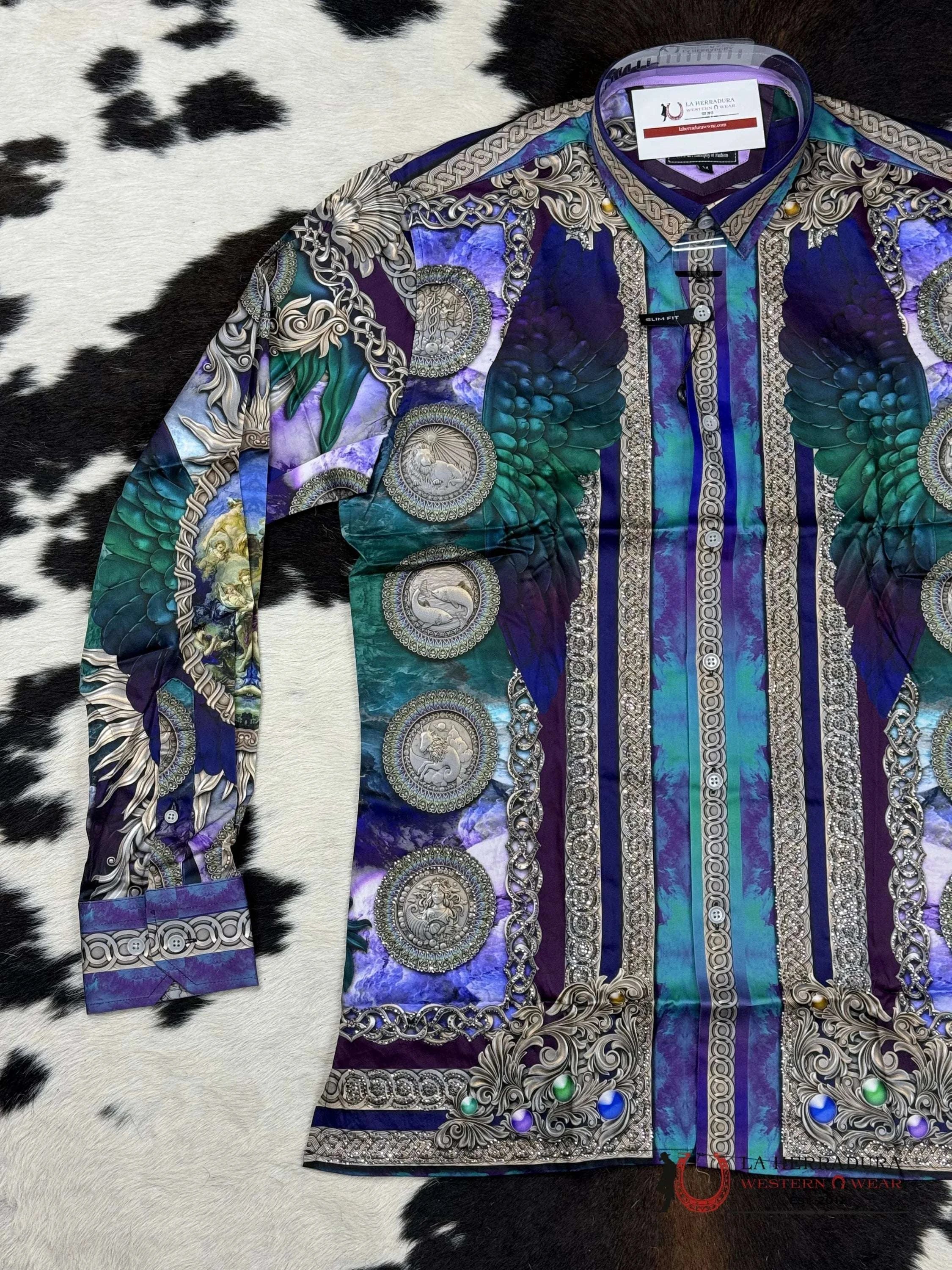 Barabas Pedrería Pur-Purple 411 Long Sleeve Shirt Ropa Hombres