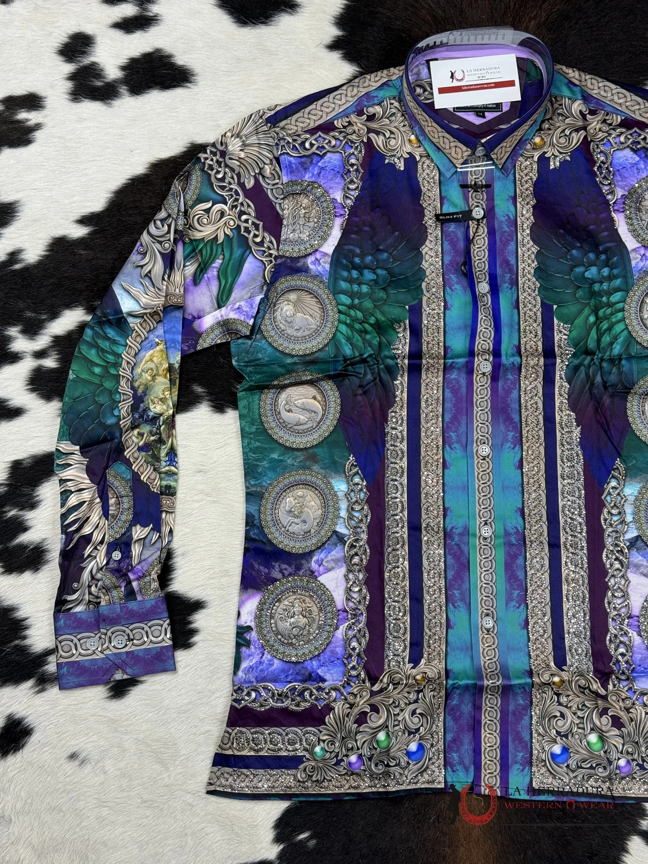 Barabas Pedrería Pur-Purple 411 Long Sleeve Shirt Ropa Hombres