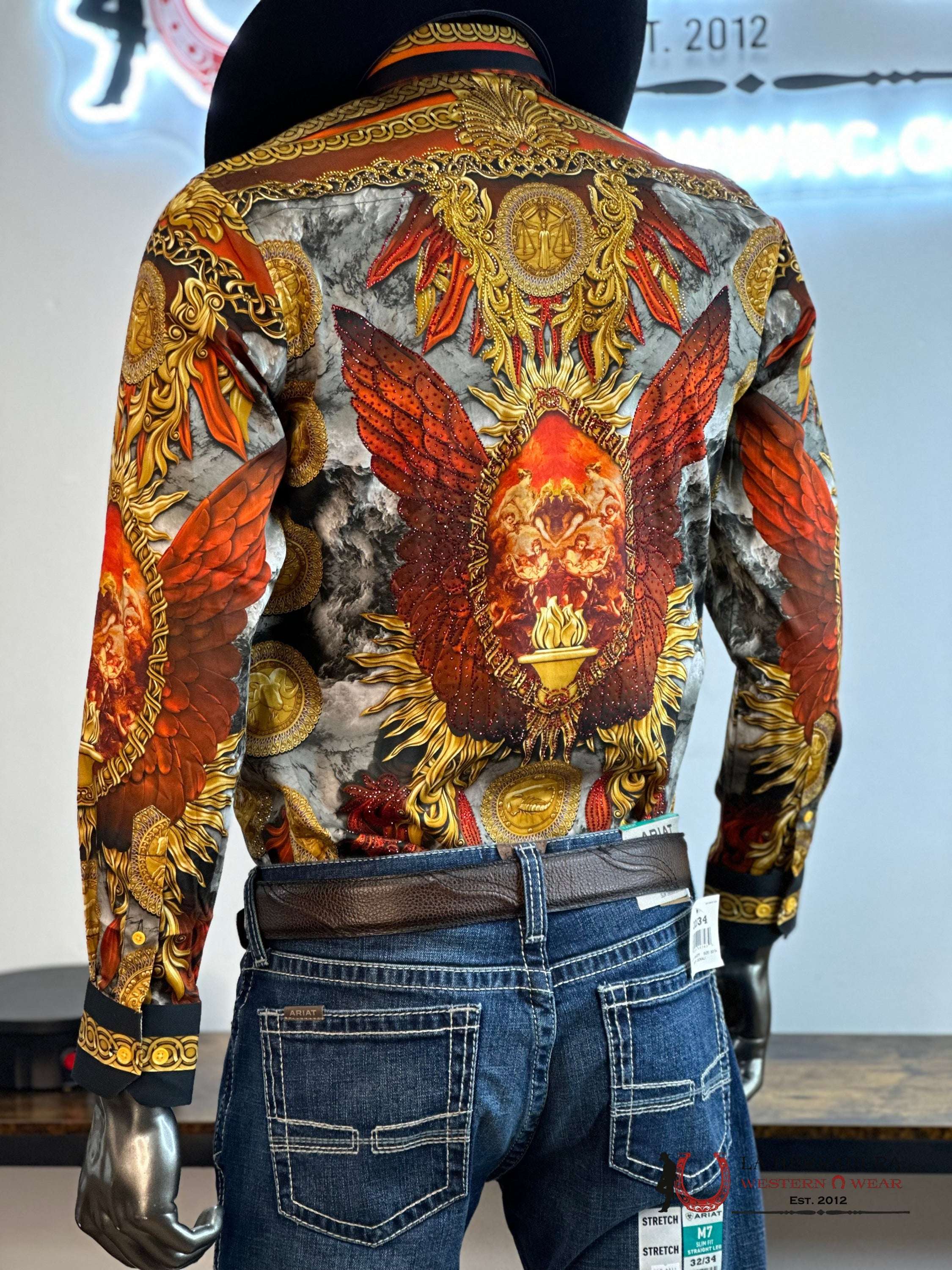 Barabas Red-Red 411 Long Sleeve Shirt Ropa Hombres