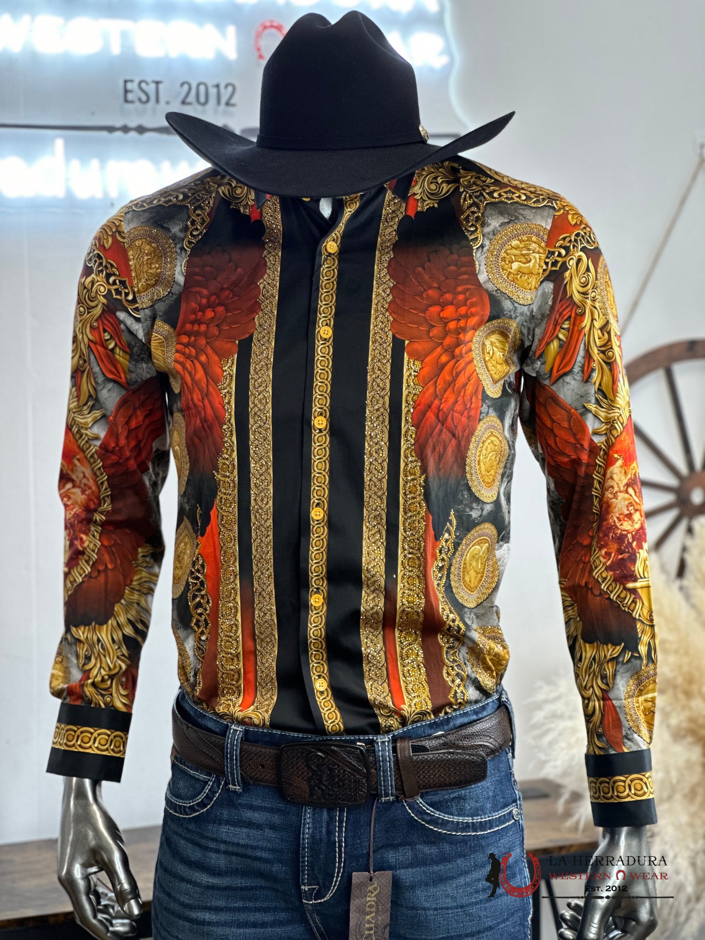 Barabas Red-Red 411 Long Sleeve Shirt Ropa Hombres