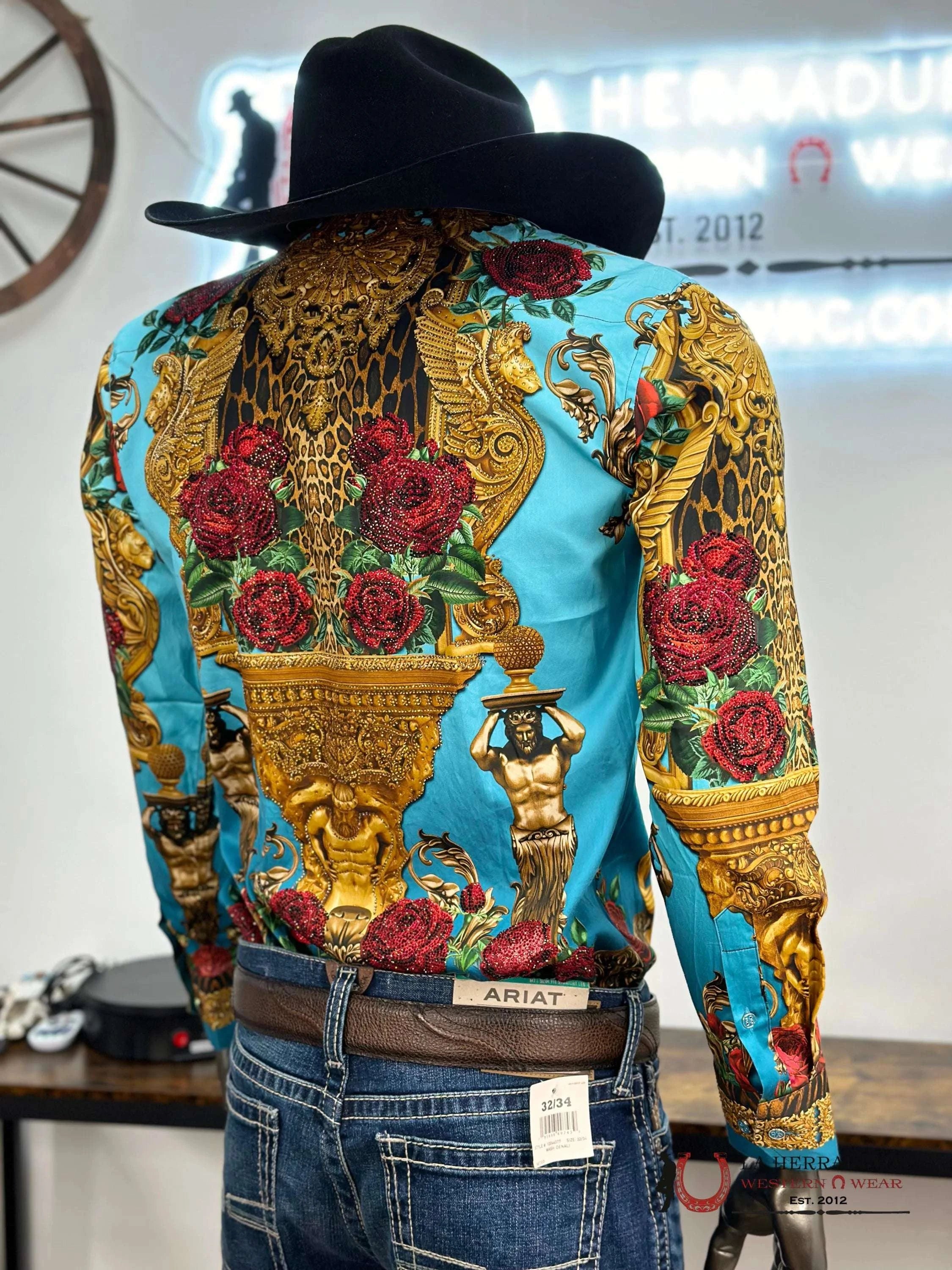 Barabas Pedrería Tur-Turquoise 418 Long Sleeve Shirt Ropa Hombres