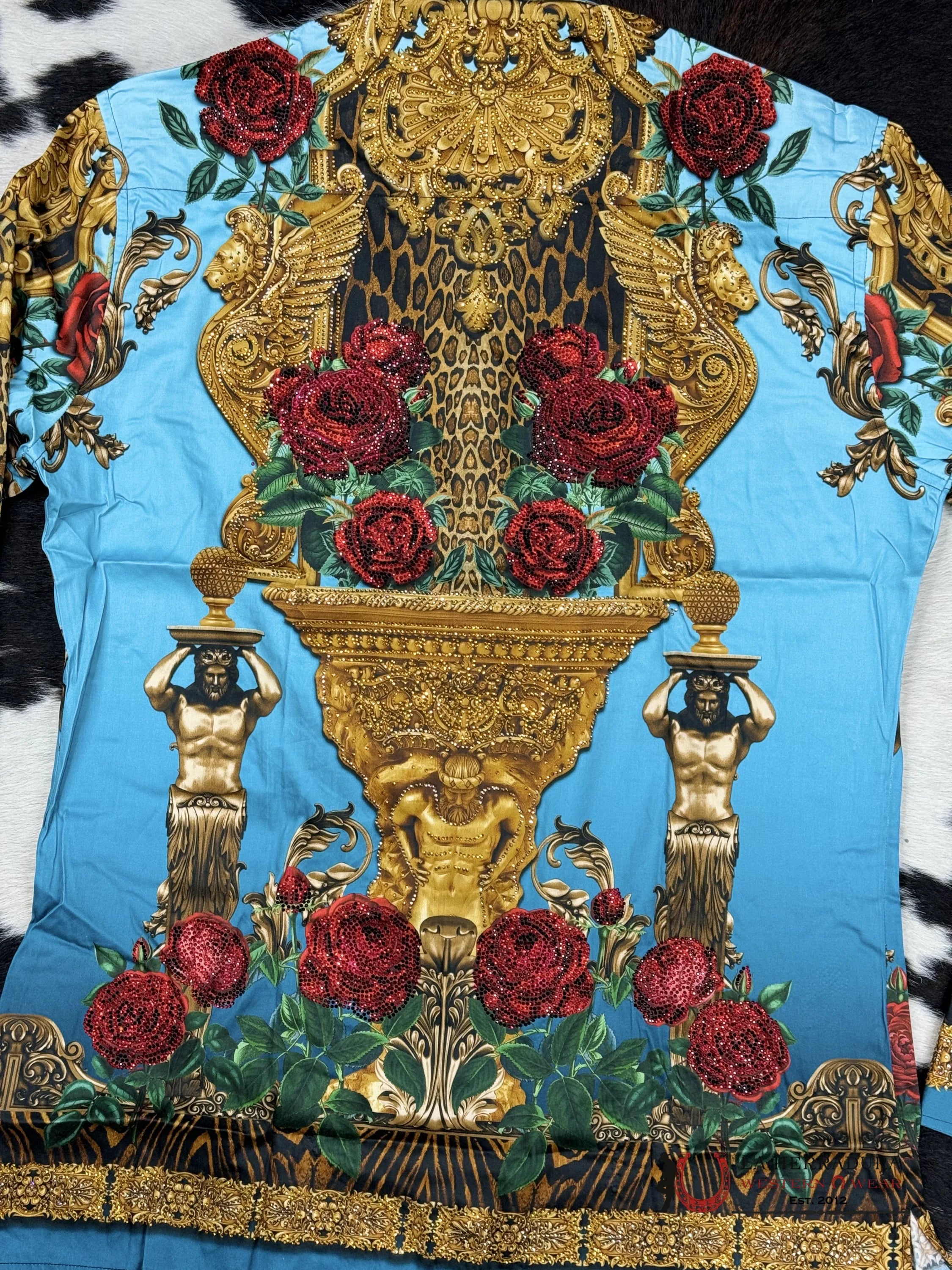 Barabas Pedrería Tur-Turquoise 418 Long Sleeve Shirt Ropa Hombres