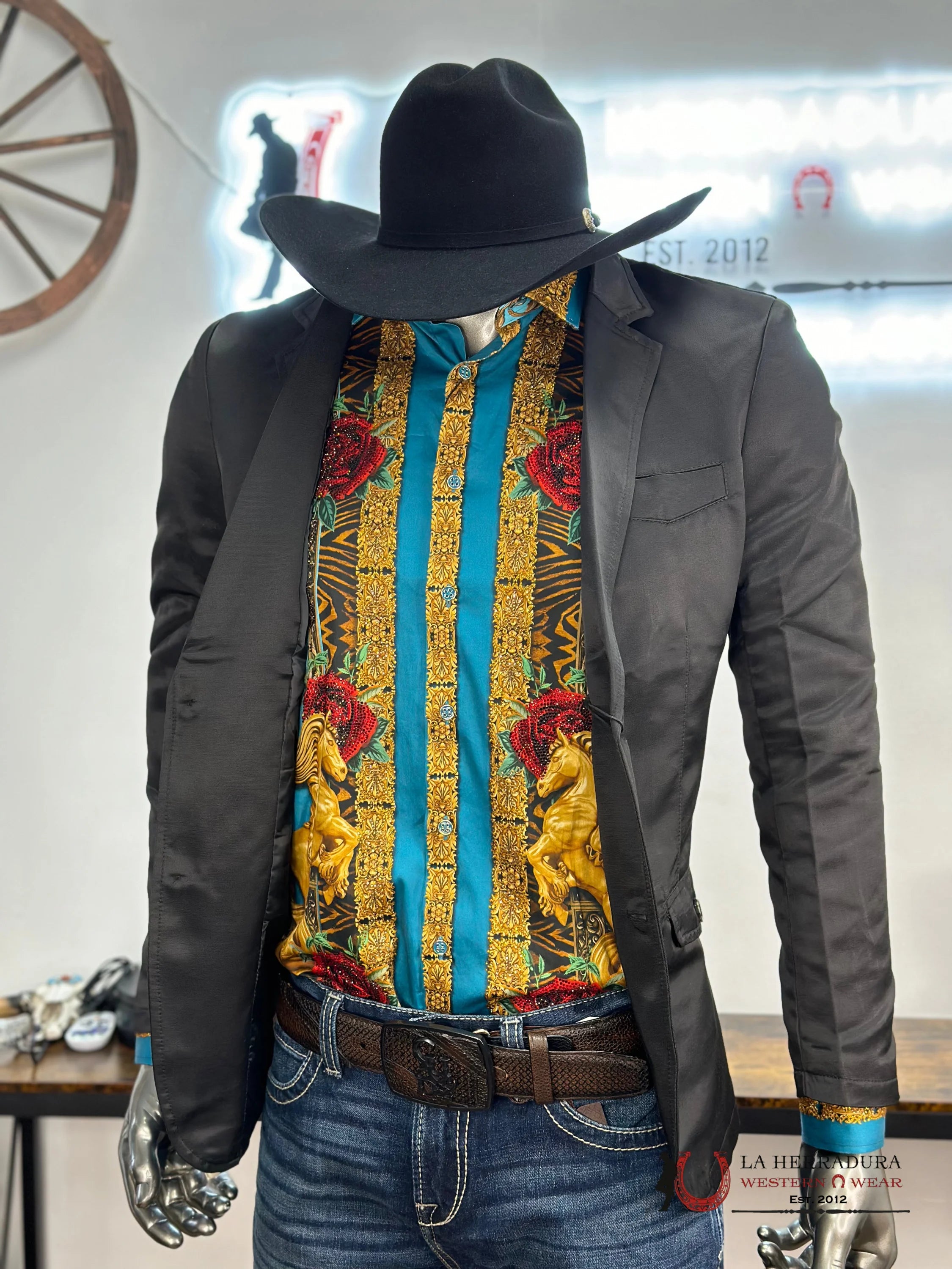 Barabas Pedrería Tur-Turquoise 418 Long Sleeve Shirt Ropa Hombres