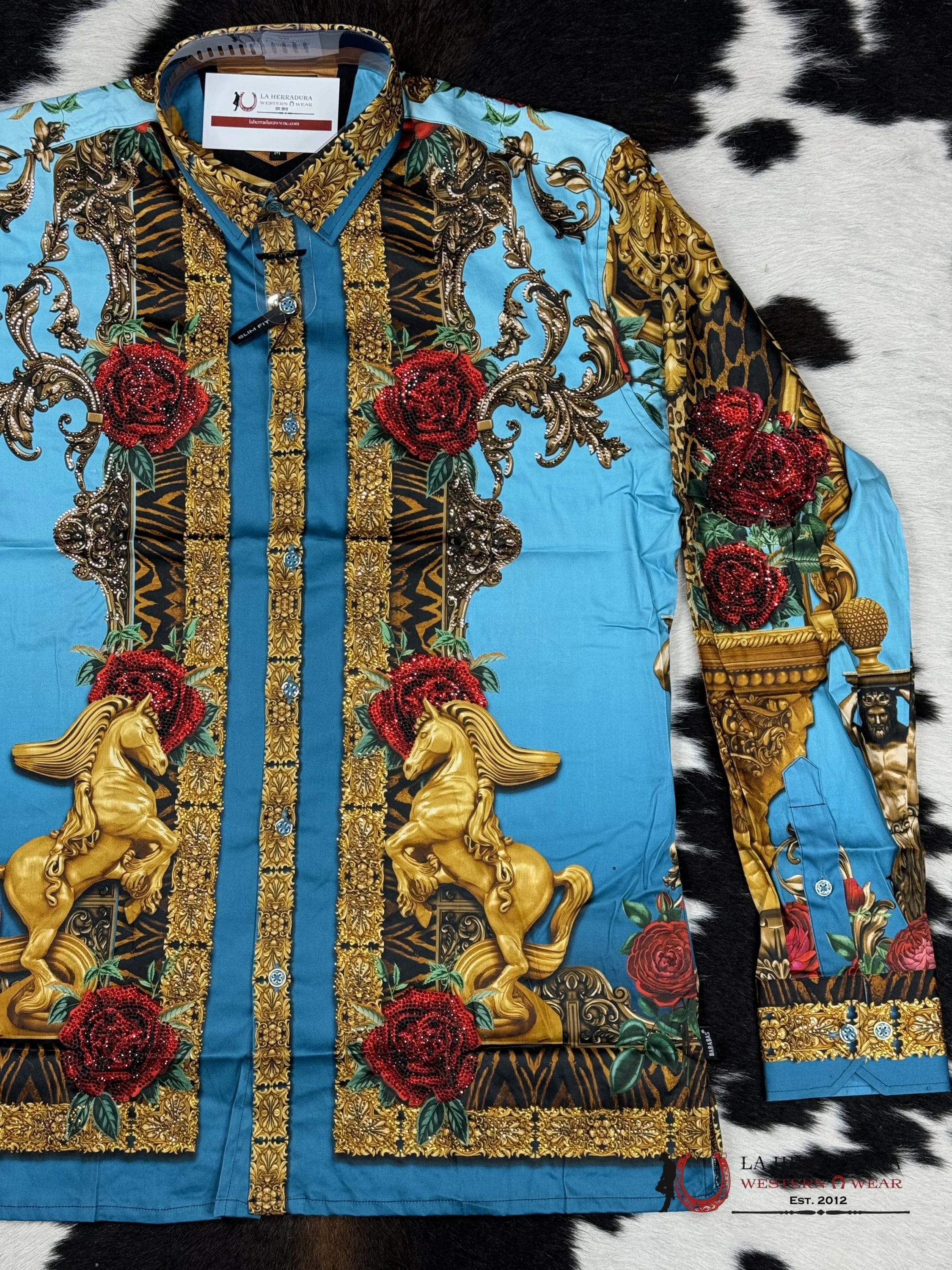 Barabas Pedrería Tur-Turquoise 418 Long Sleeve Shirt Ropa Hombres