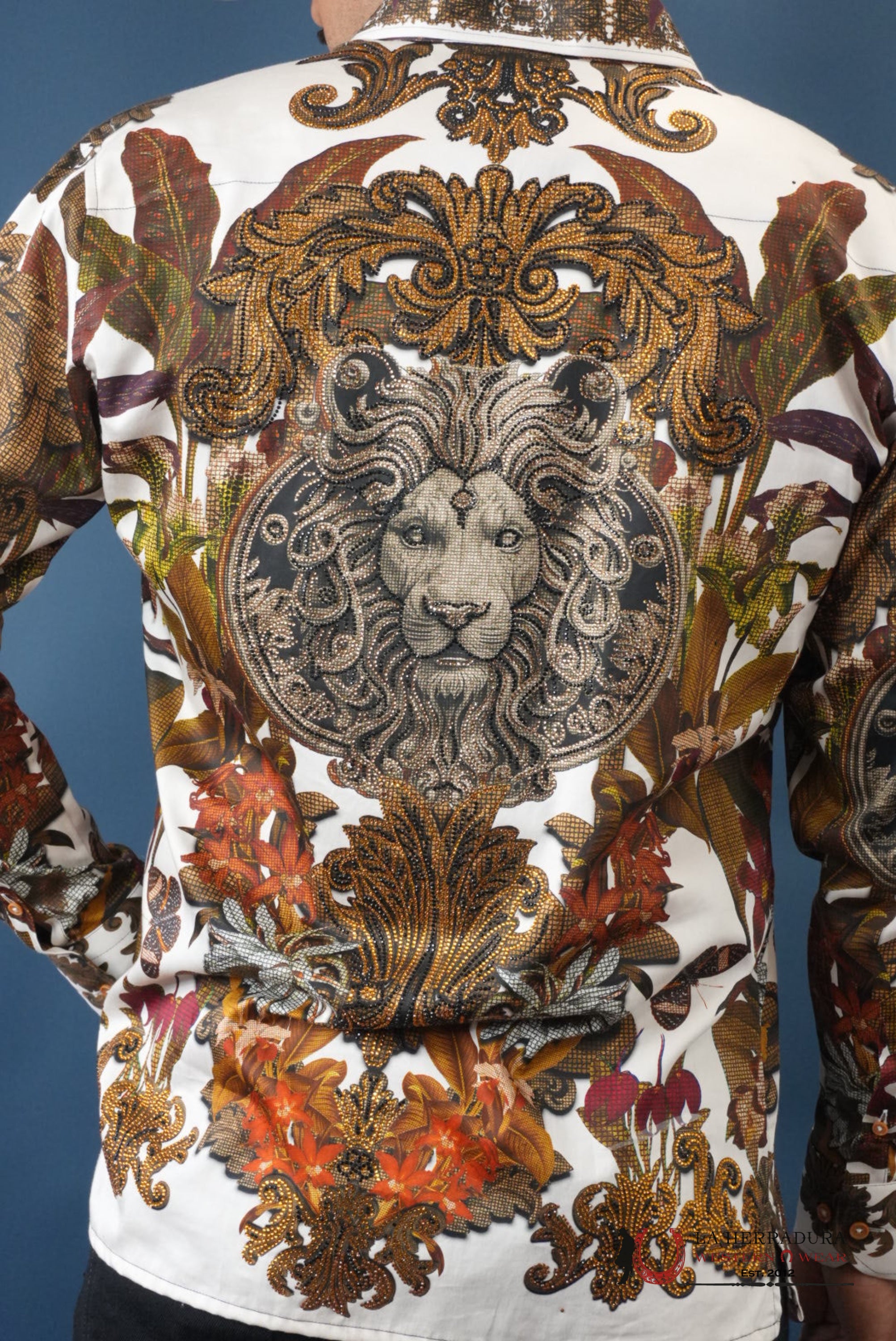 MENS PEDRERIA WHITE FLORAL LEON LONG SLEEVE SHIRT PR428 ROPA HOMBRES