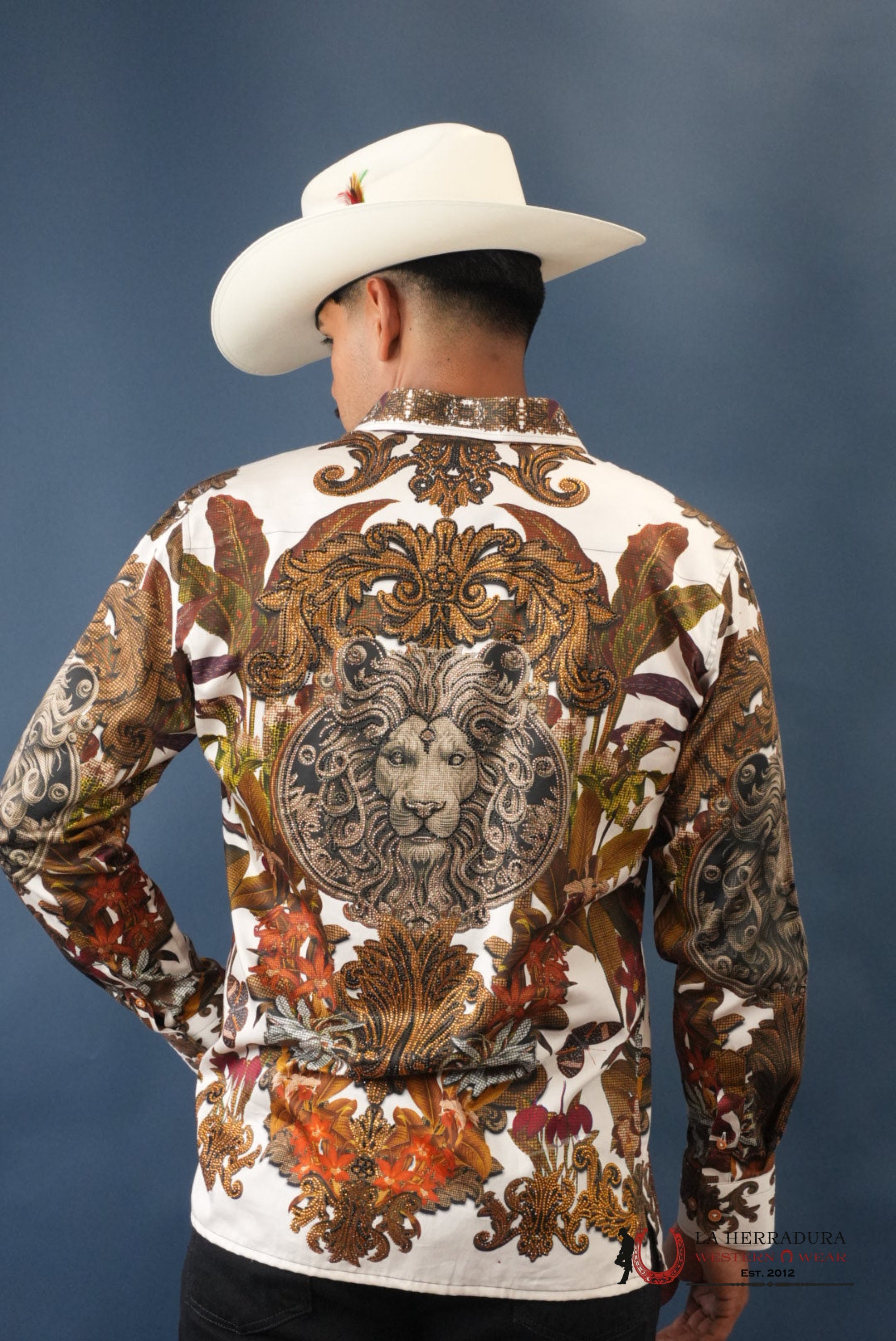 MENS PEDRERIA WHITE FLORAL LEON LONG SLEEVE SHIRT PR428 ROPA HOMBRES