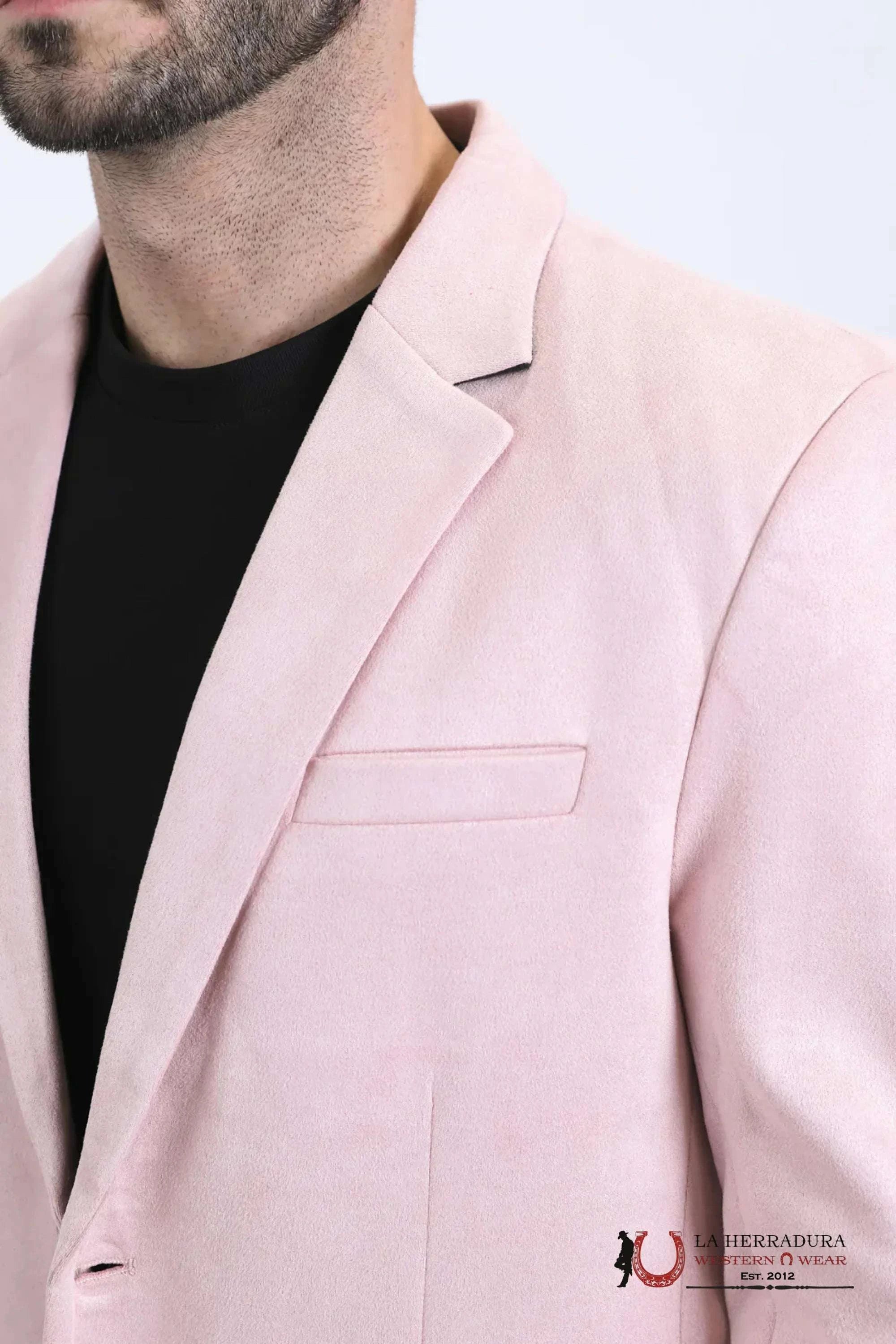PLATINI FAUX SAUDE/GAMUZA BLAZER PINK - BLZ10681 ROPA HOMBRES