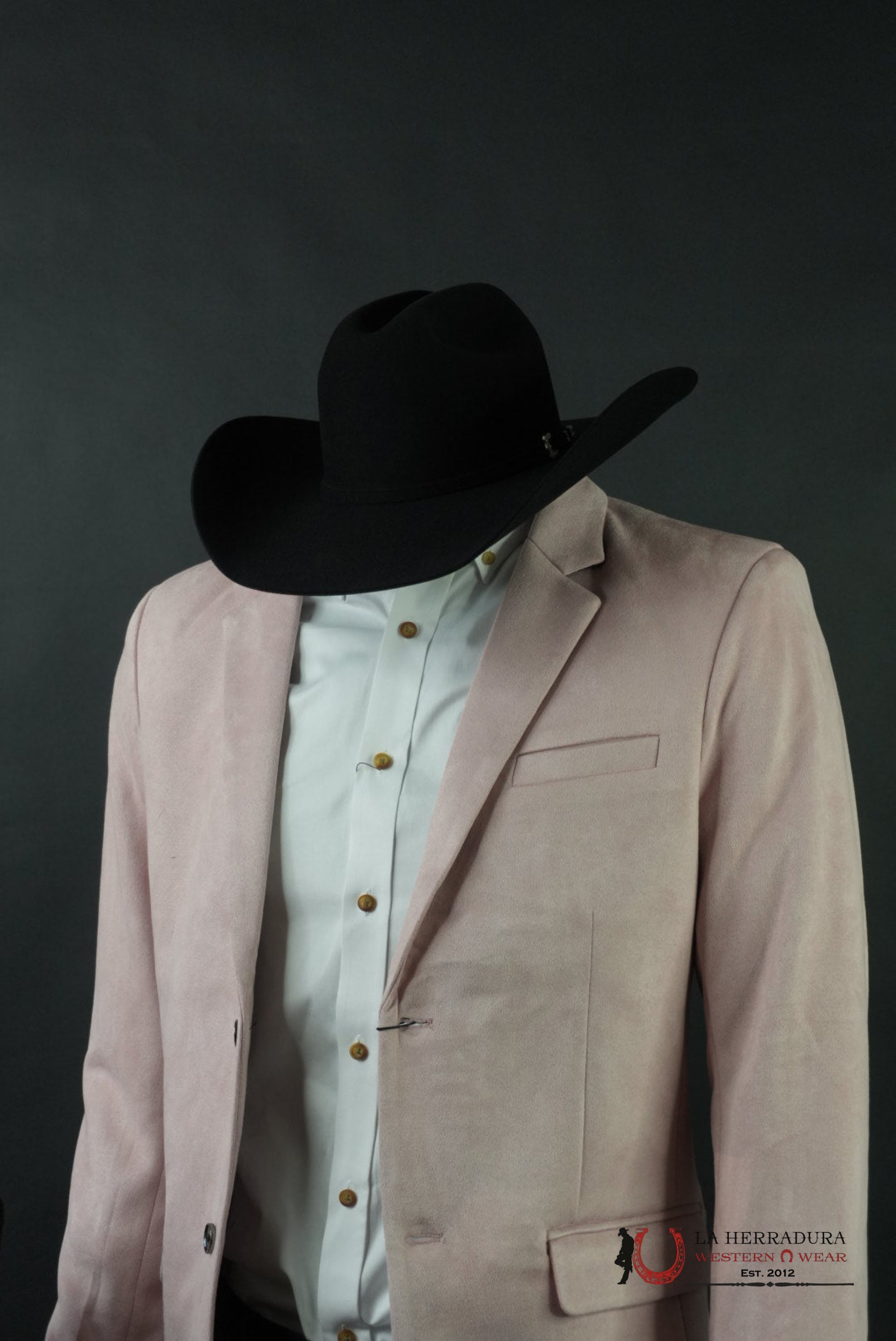 MENS FAUX SAUDE/GAMUZA BLAZER PINK - BLZ10681 ROPA HOMBRES