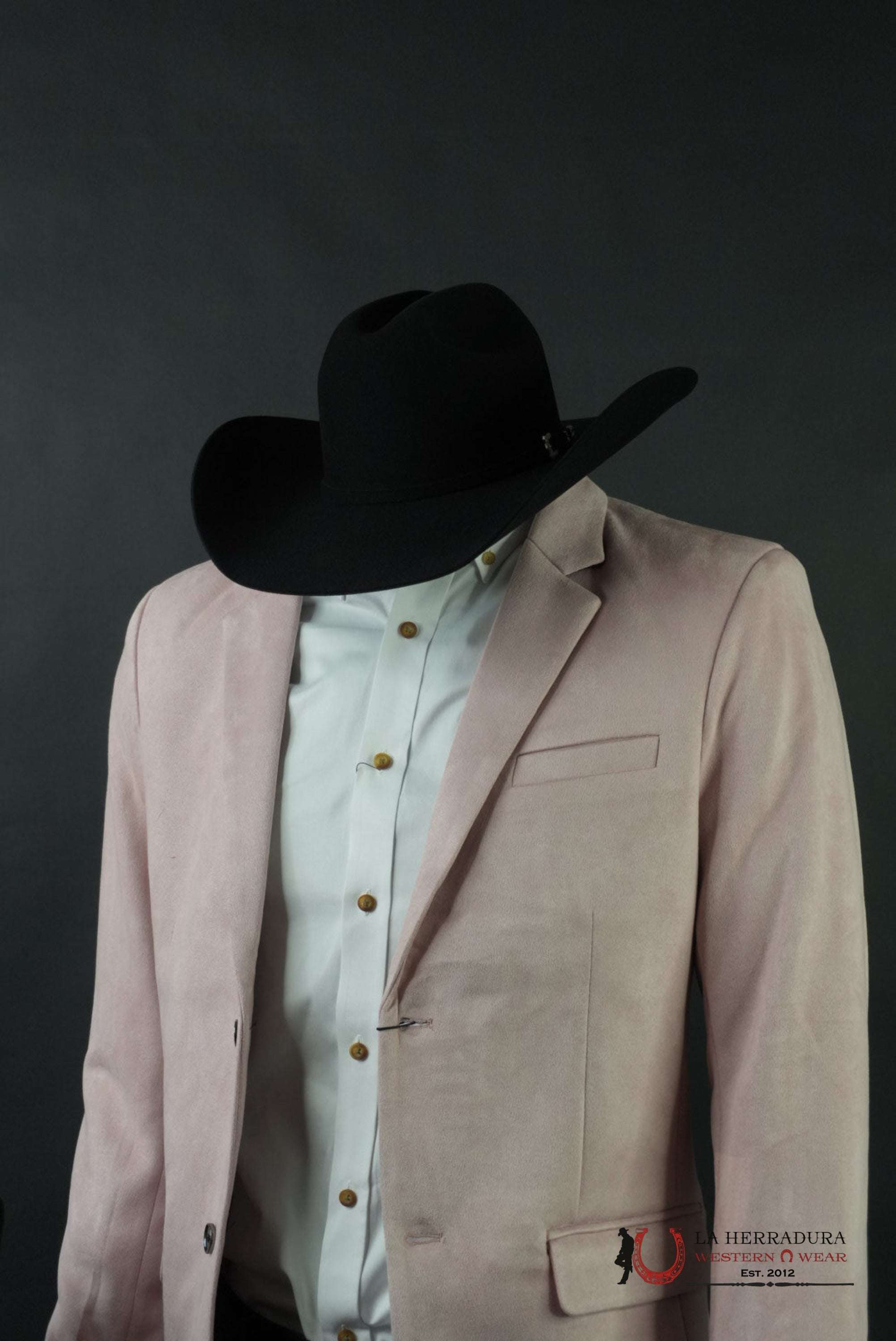 MENS FAUX SAUDE/GAMUZA BLAZER PINK - BLZ10681 ROPA HOMBRES