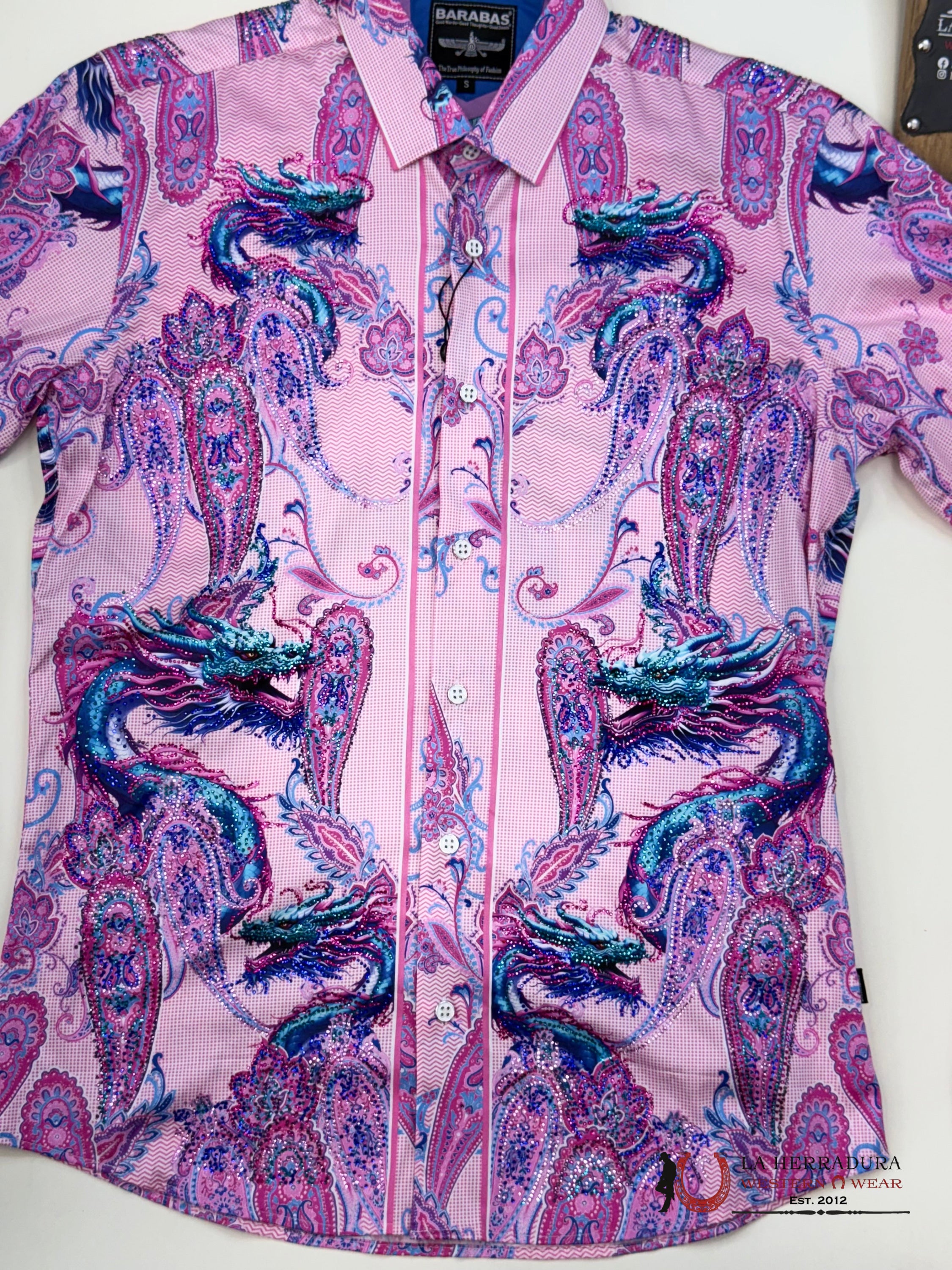 MENS PREDRERIA ACID PINK DRAGON PR02 LONG SLEEVE SHIRT-4SPR05 ROPA HOMBRES