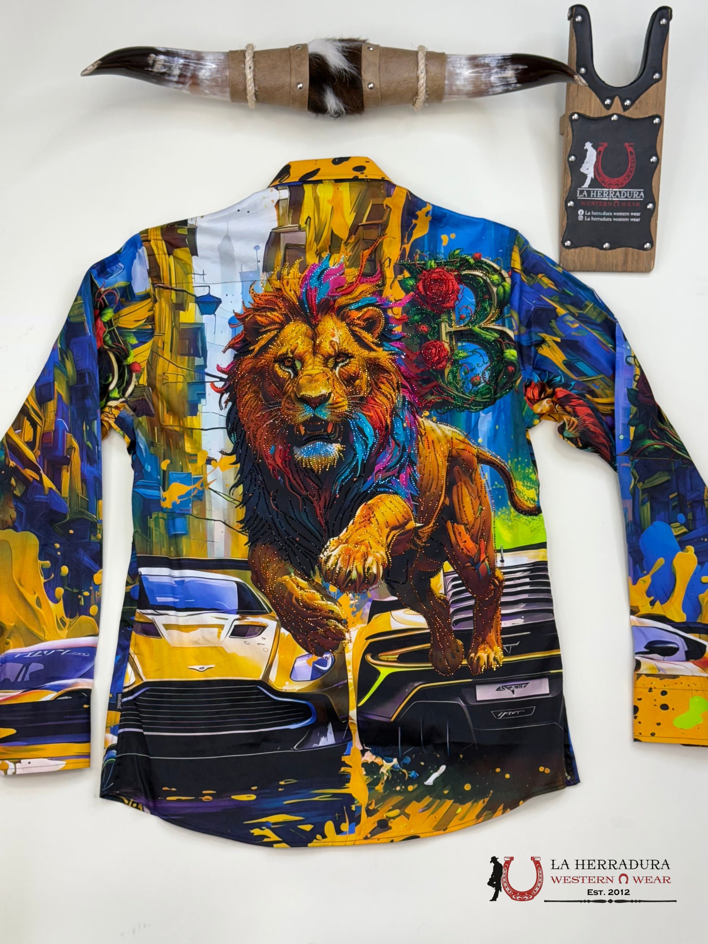 MENS PREDRERIA ROYAL LION PR05 BLUE LONG SLEEVE SHIRT- 4SPR05 ROPA HOMBRES